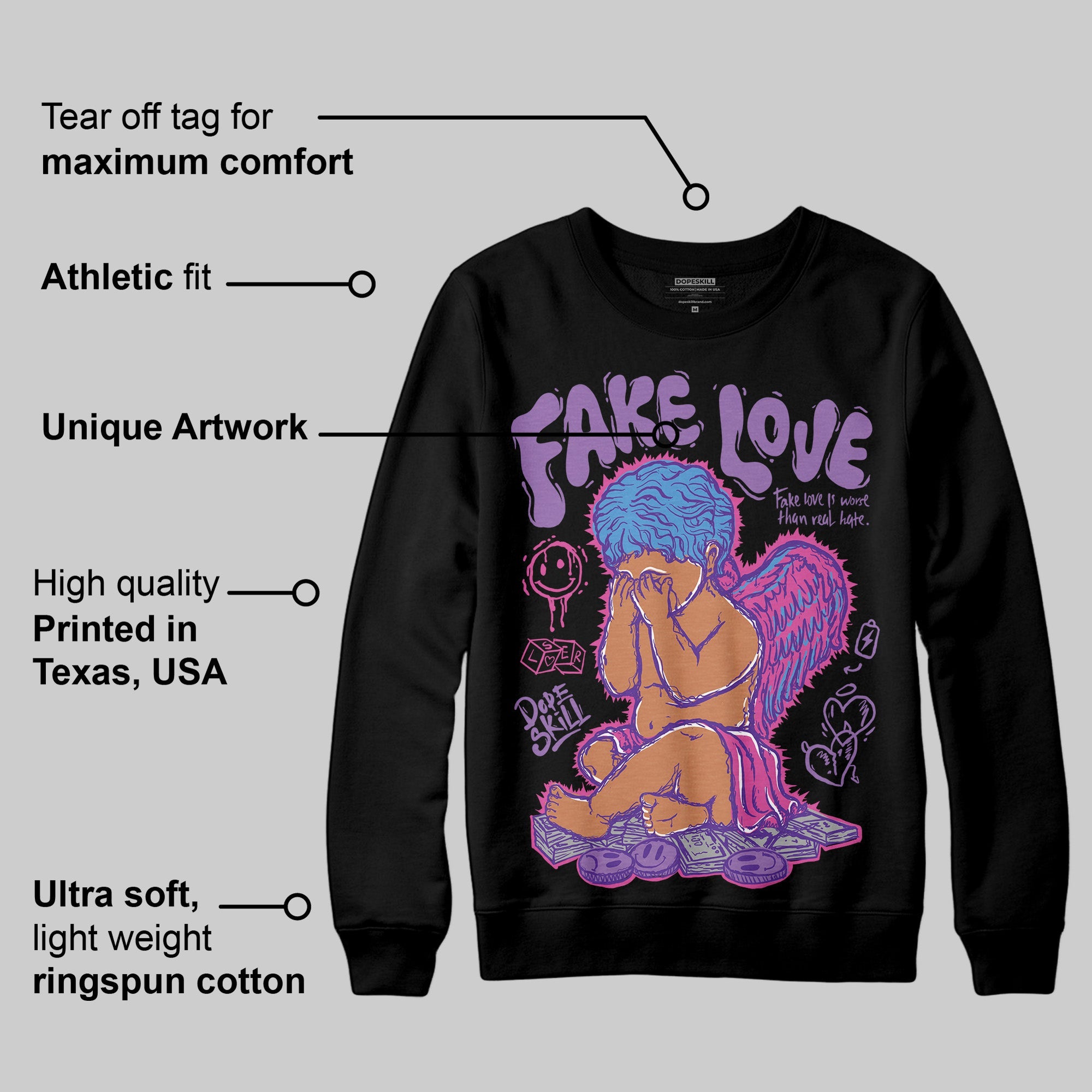 PURPLE Collection superstreetwear Sweatshirt False Love Graphic