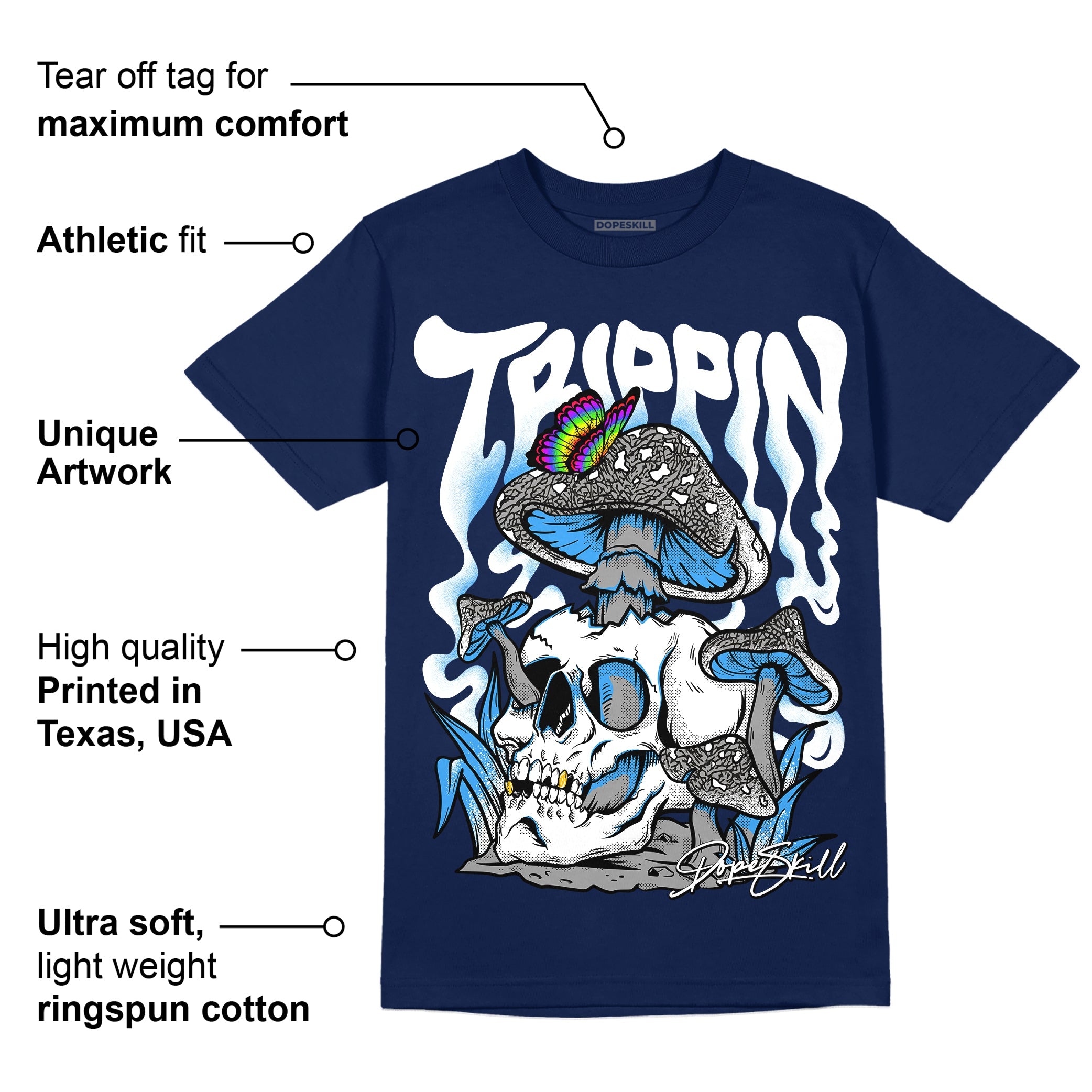 Midnight Navy 3s superstreetwear Navy T-shirt Trippin Graphic
