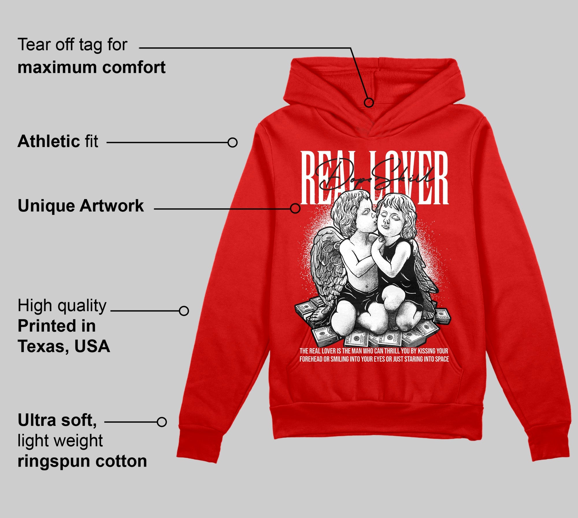 Bred Velvet 11s superstreetwear Red Hoodie Sweatshirt Real Lover Graphic