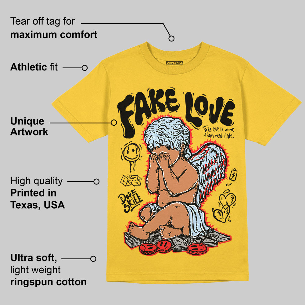 Yellow Ochre 6s superstreetwear Yellow T-shirt False Love Graphic