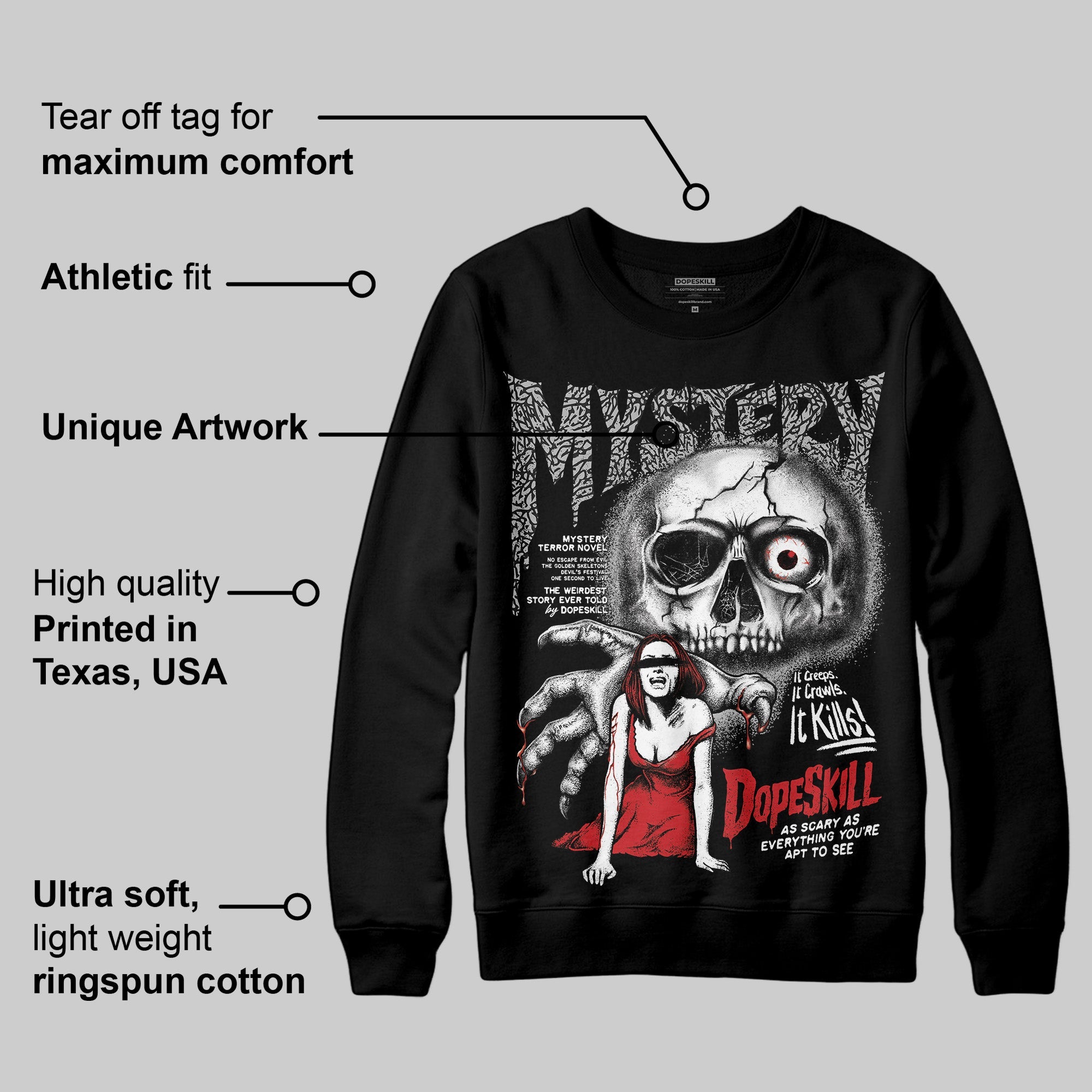 Black Cement 3s superstreetwear Sweatshirt Mystery Ghostly Grasp Graphic