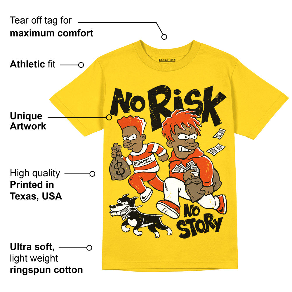 Yellow Collection superstreetwear Gold T-shirt No Risk No Story Graphic