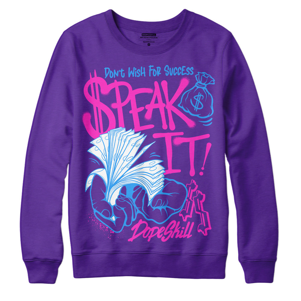 PURPLE Collection superstreetwear Purple Sweatshirt Speak It Graphic