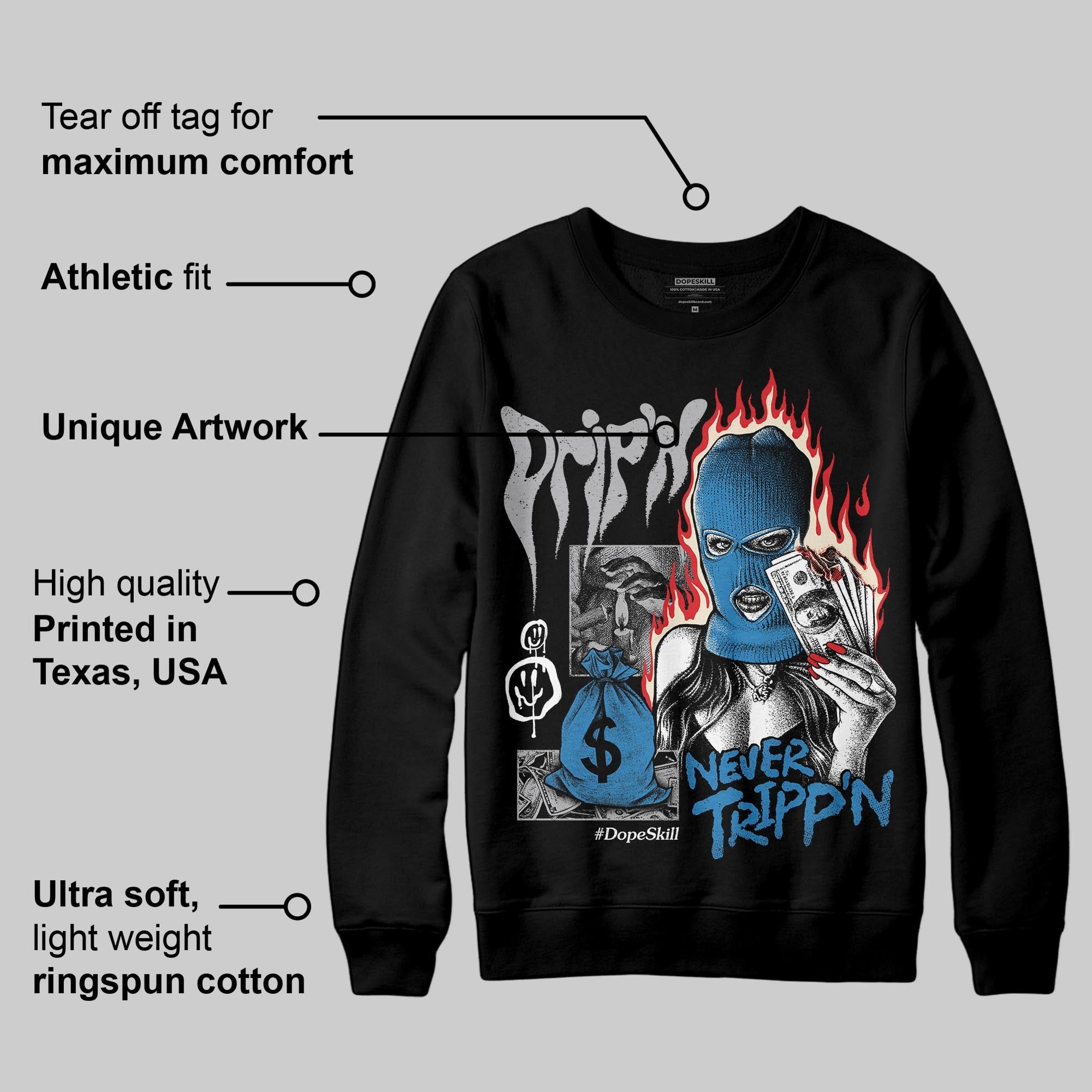 Rare Air 3s superstreetwear Sweatshirt Drip'n Never Tripp'n Graphic