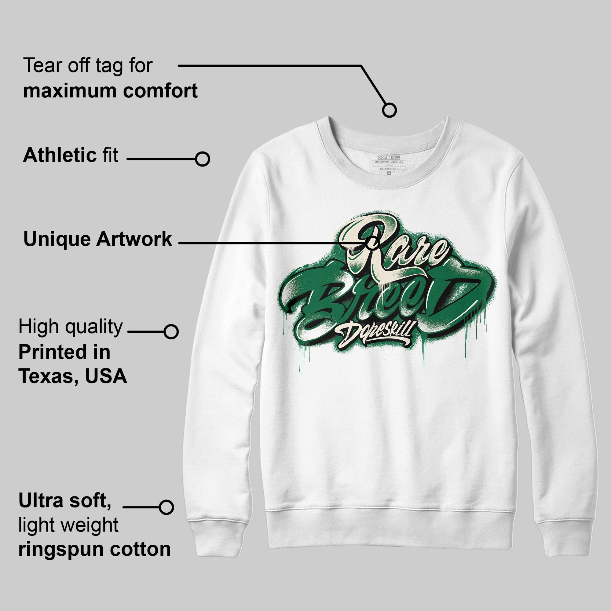 Pine Green 13s superstreetwear Sweatshirt Rare Breed Type Graphic