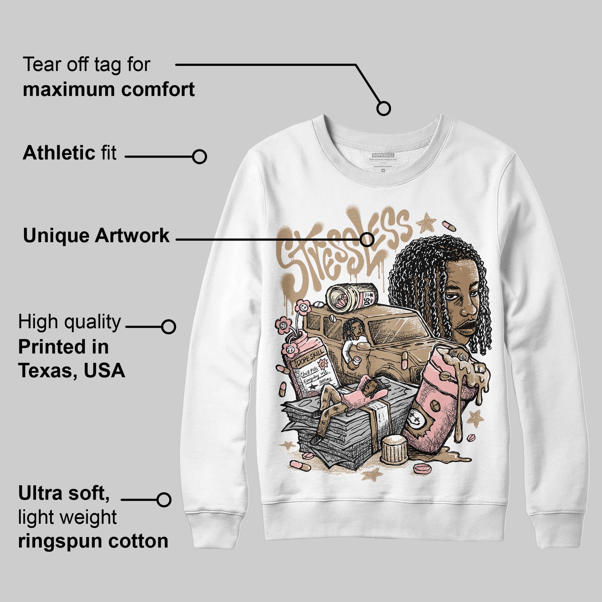 AIR FORCE 1 LINEN superstreetwear Sweatshirt Stressless Graphic