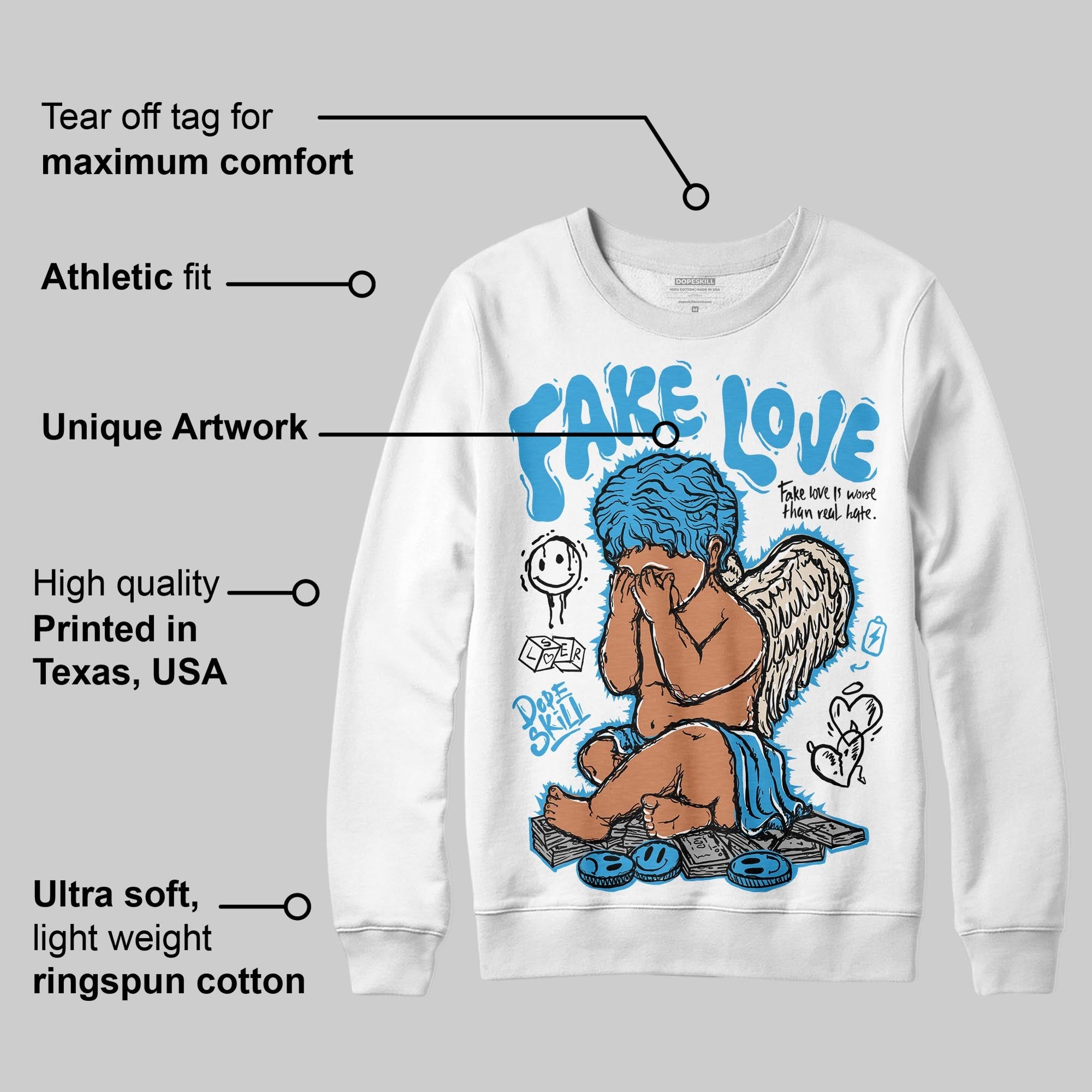 UNC Reimagined 1s superstreetwear Sweatshirt False Love Graphic