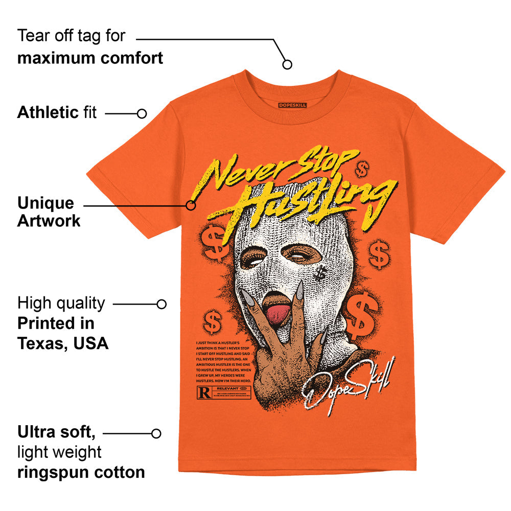Georgia Peach 3s superstreetwear Orange T-shirt Never Stop Hustling Graphic