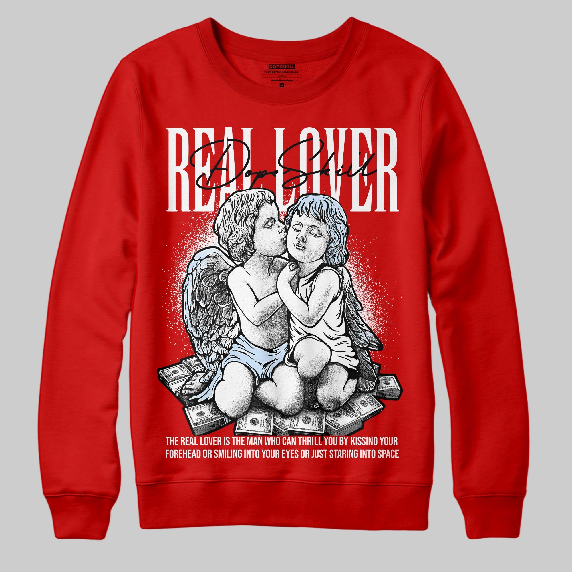 Cherry 11s superstreetwear Varsity Red Sweatshirt Real Lover Graphic