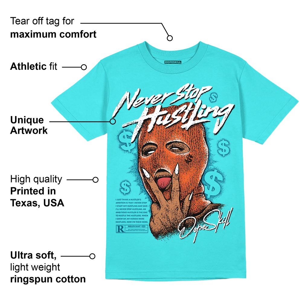 Dunk Dolphins superstreetwear Tahiti Blue T-shirt Never Stop Hustling Graphic