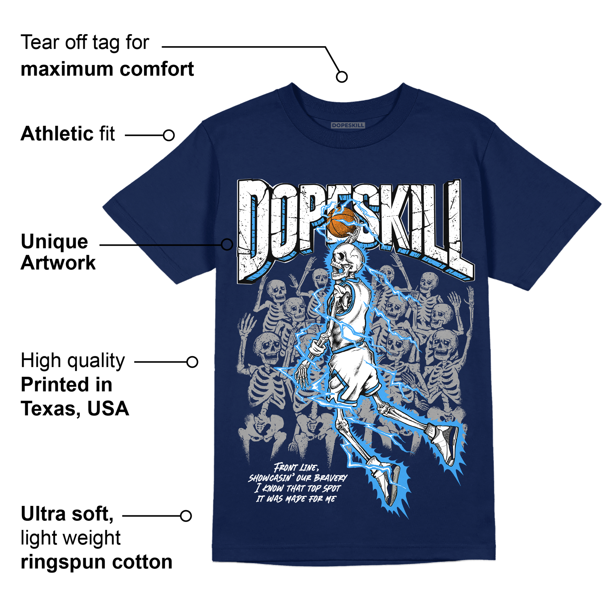 Midnight Navy 3s superstreetwear Navy T-shirt Thunder Dunk Graphic