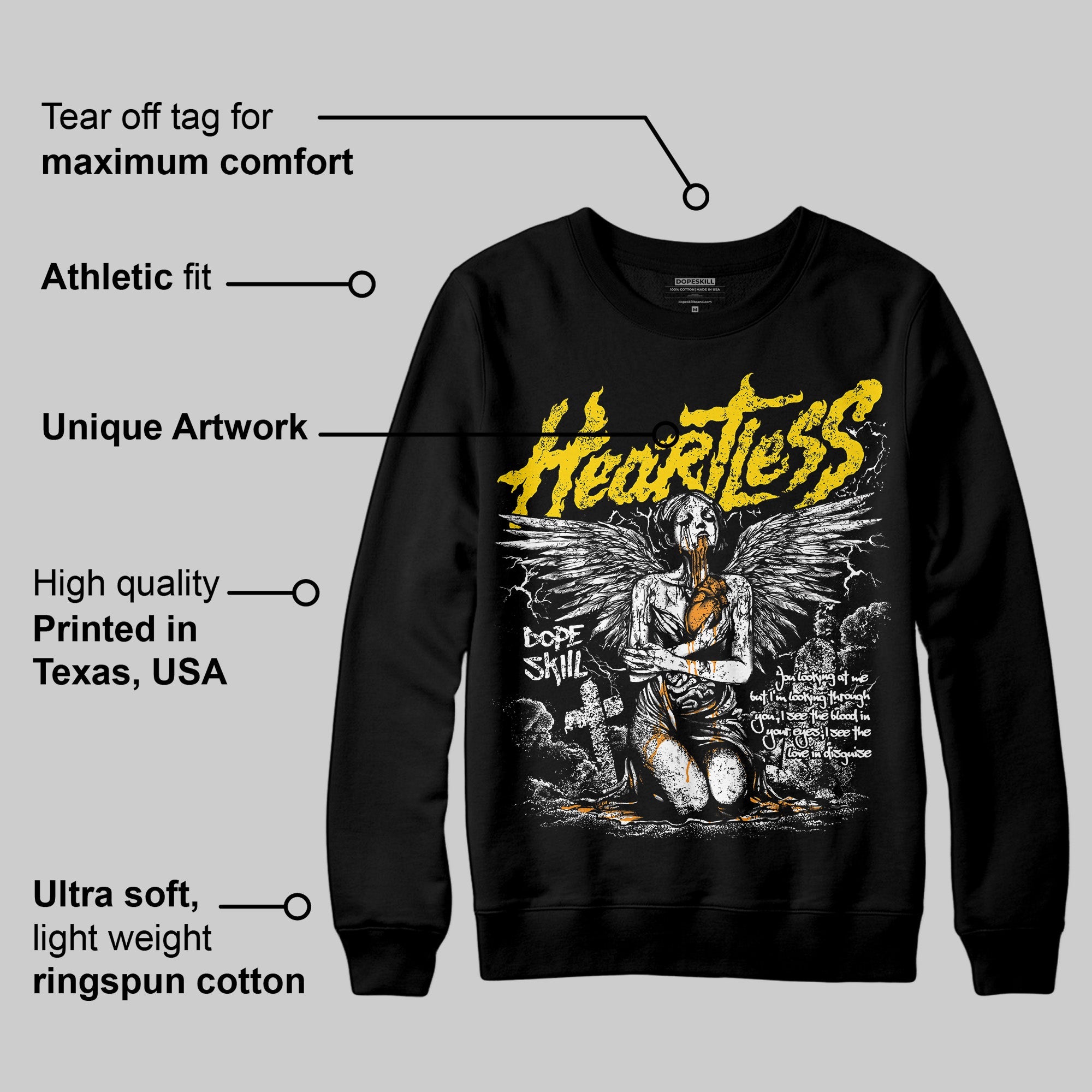 Yellow Ochre 6s superstreetwear Sweatshirt Heartless Graphic