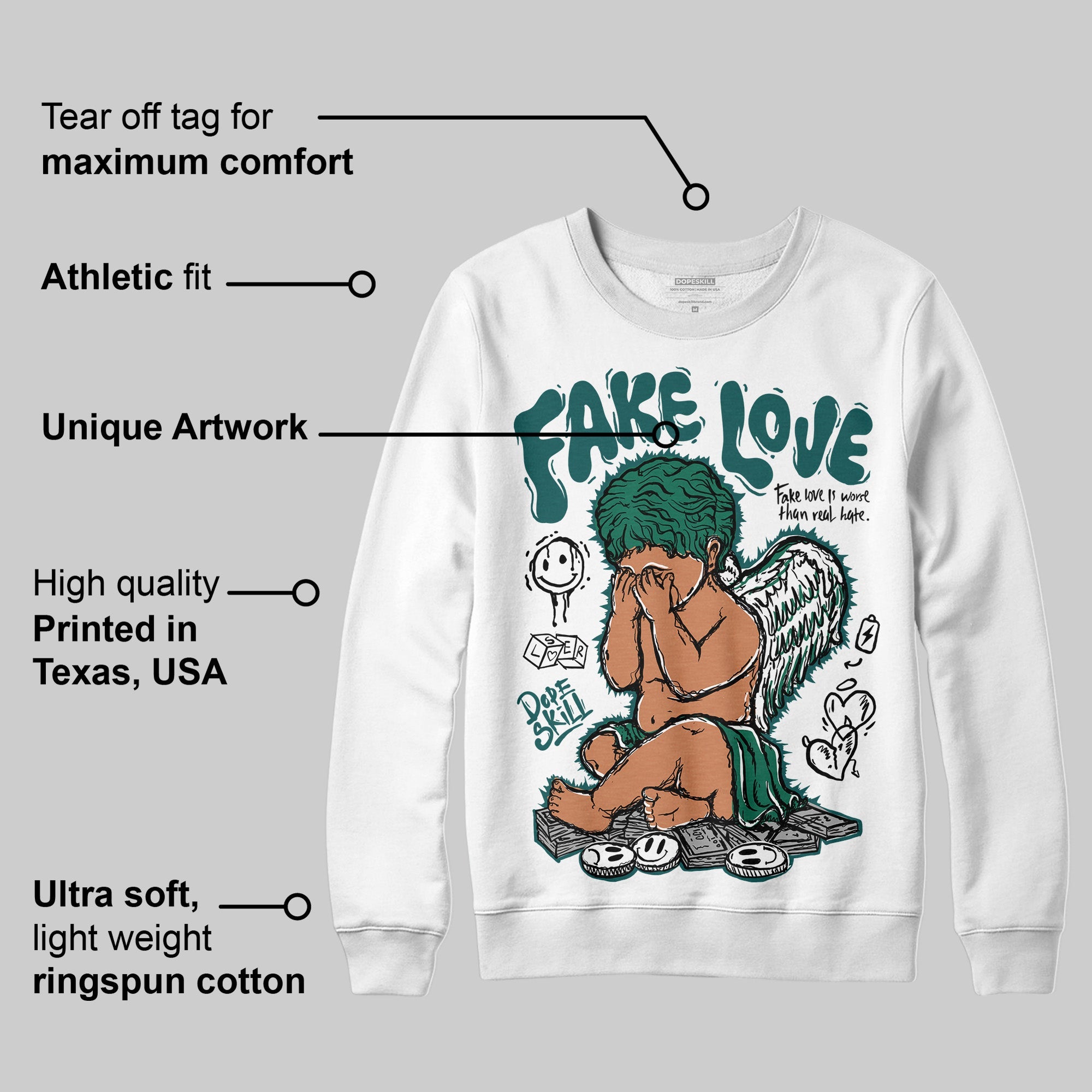 Gel 1130 White Dark Neptune superstreetwear Sweatshirt False Love Graphic