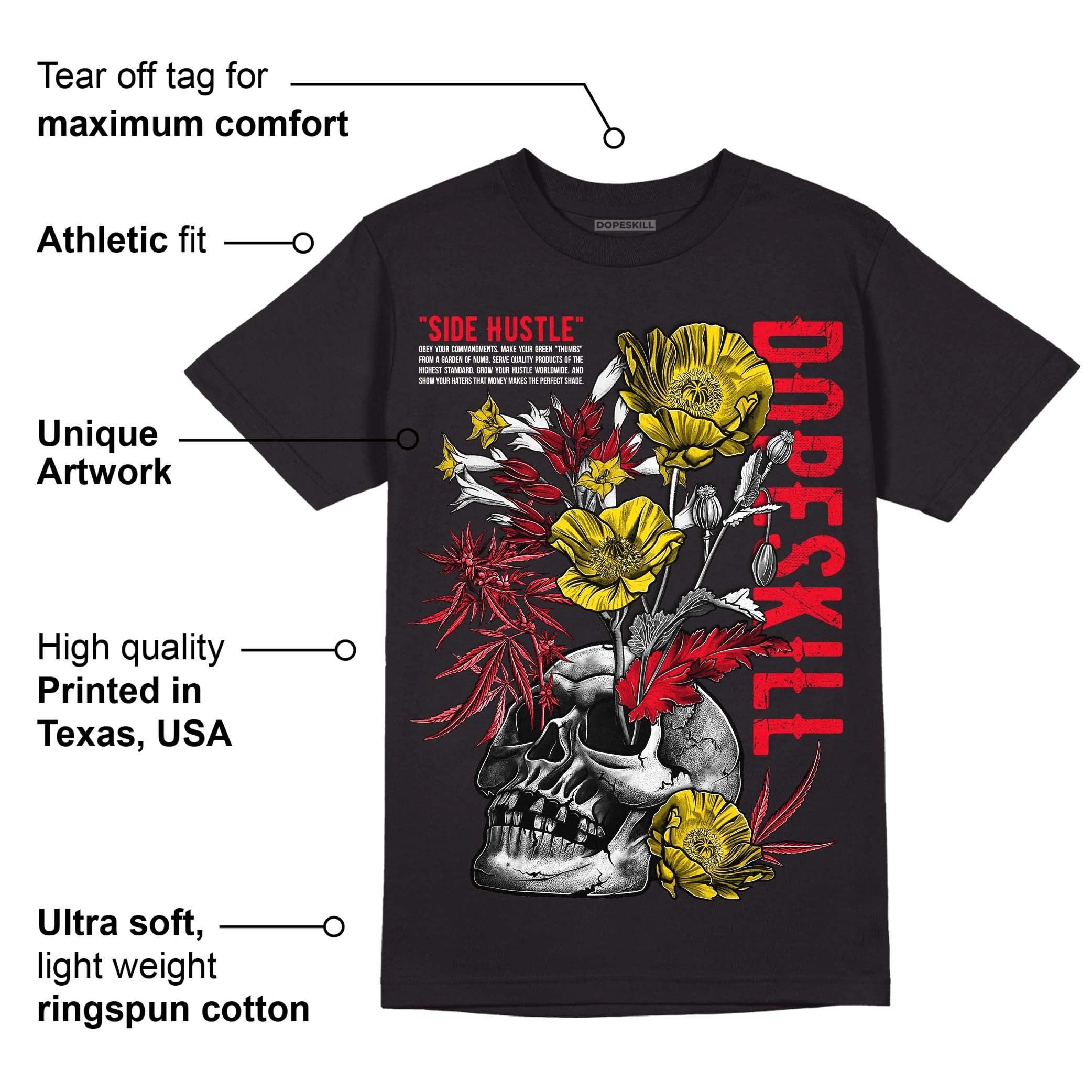 Red Thunder 4s superstreetwear T-shirt Side Hustle Graphic