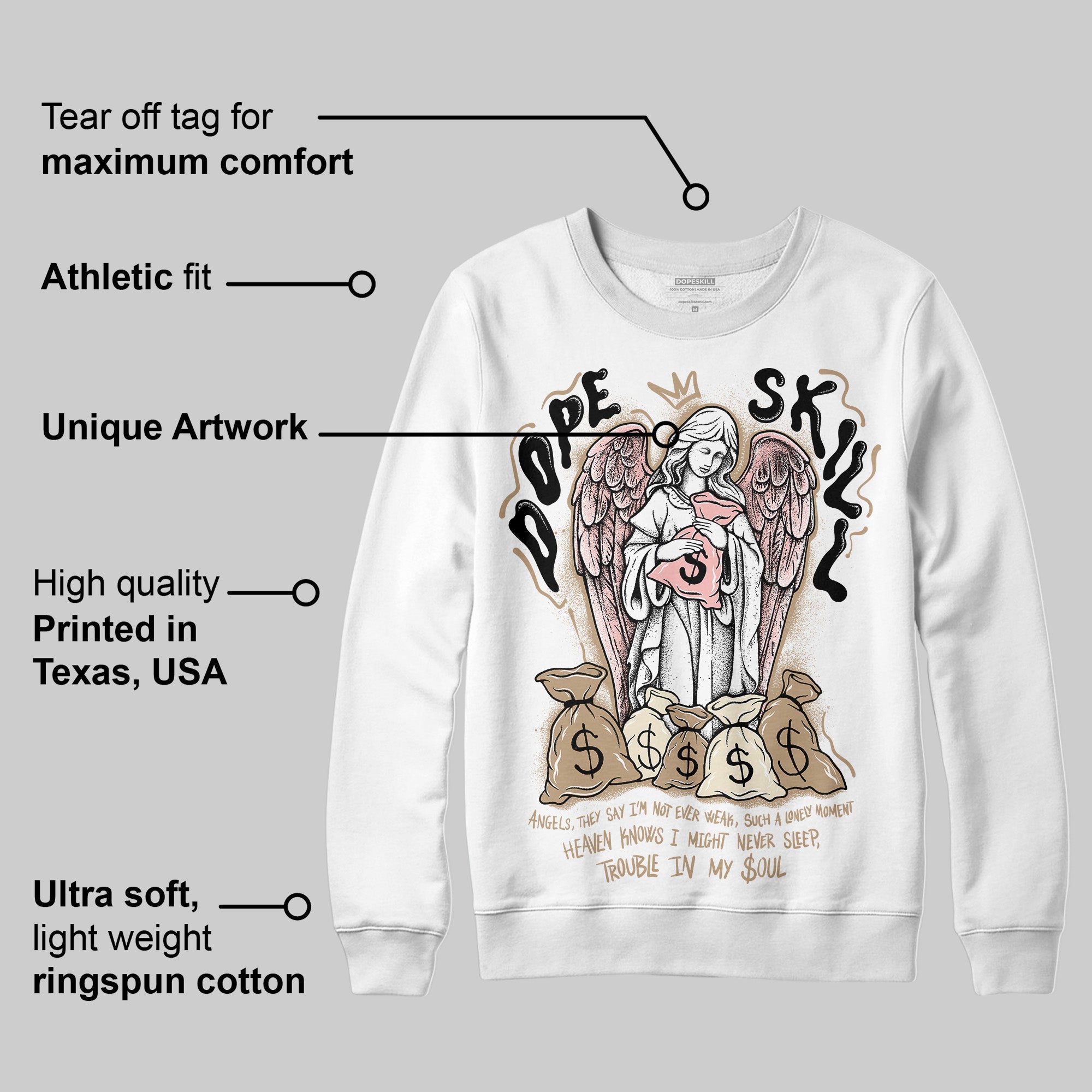 AIR FORCE 1 LINEN superstreetwear Sweatshirt Angels Graphic