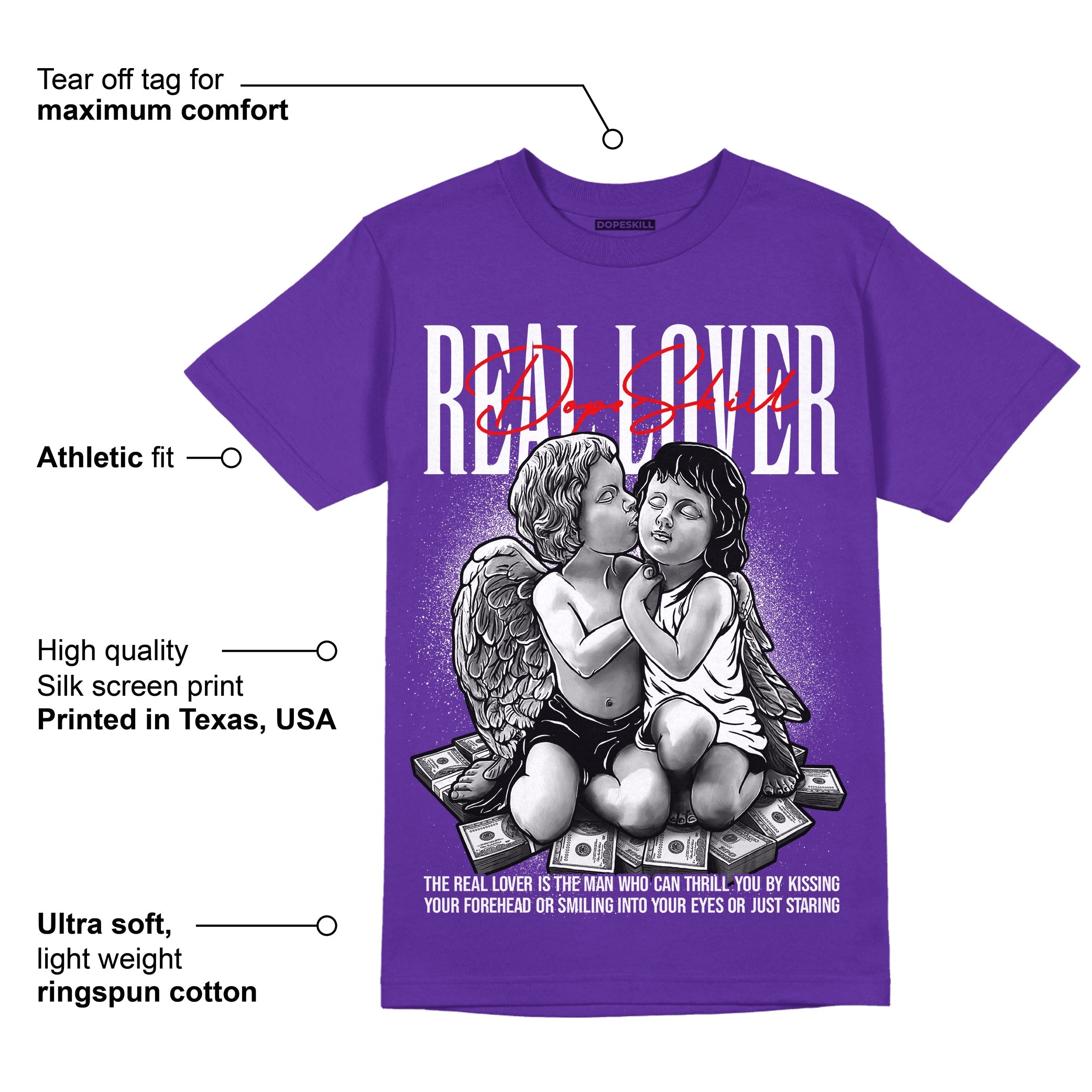 PURPLE Collection superstreetwear Purple T-shirt Real Lover Graphic