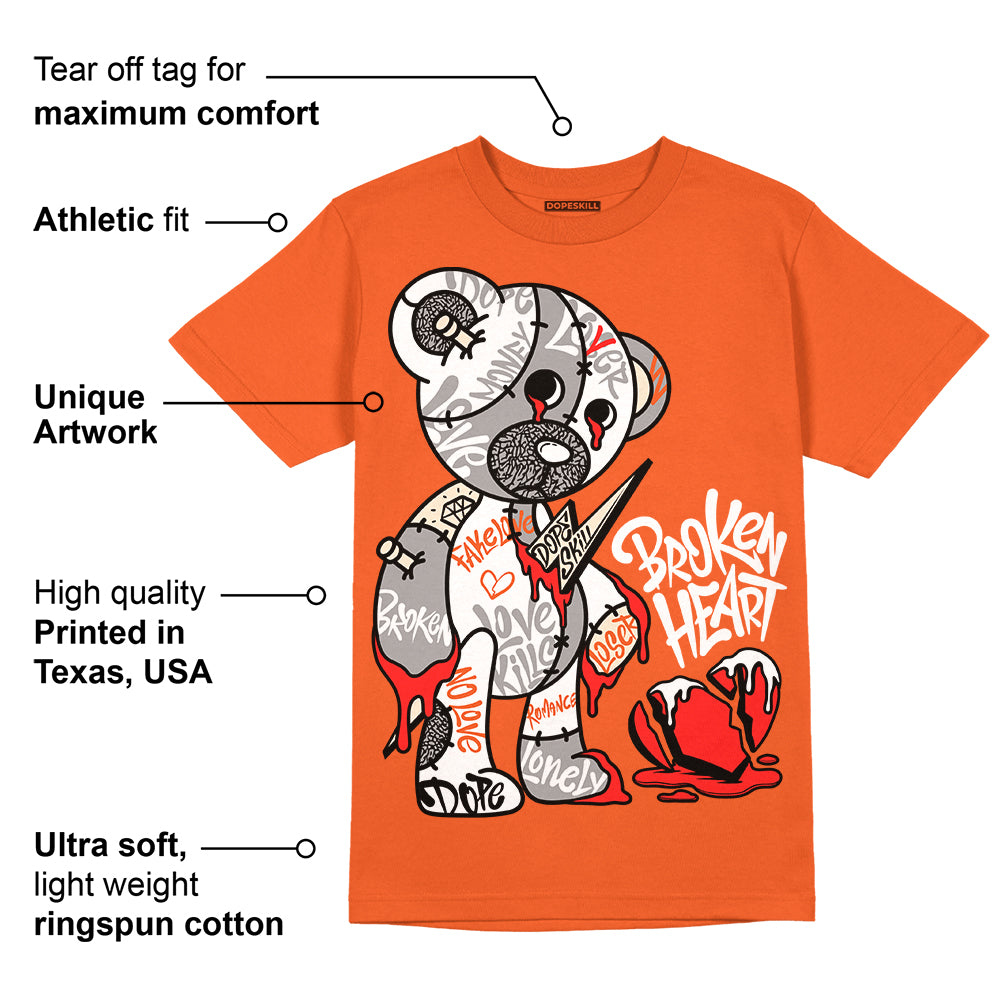 Georgia Peach 3s superstreetwear Orange T-shirt Broken Heart Graphic