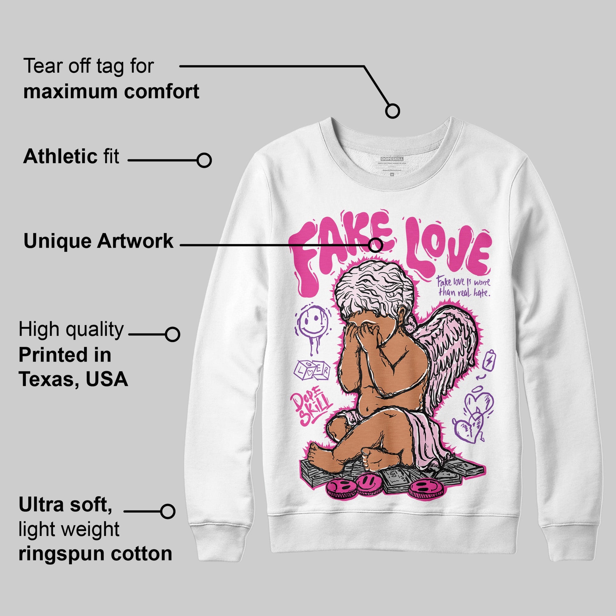 Pink Collection superstreetwear Sweatshirt False Love Graphic