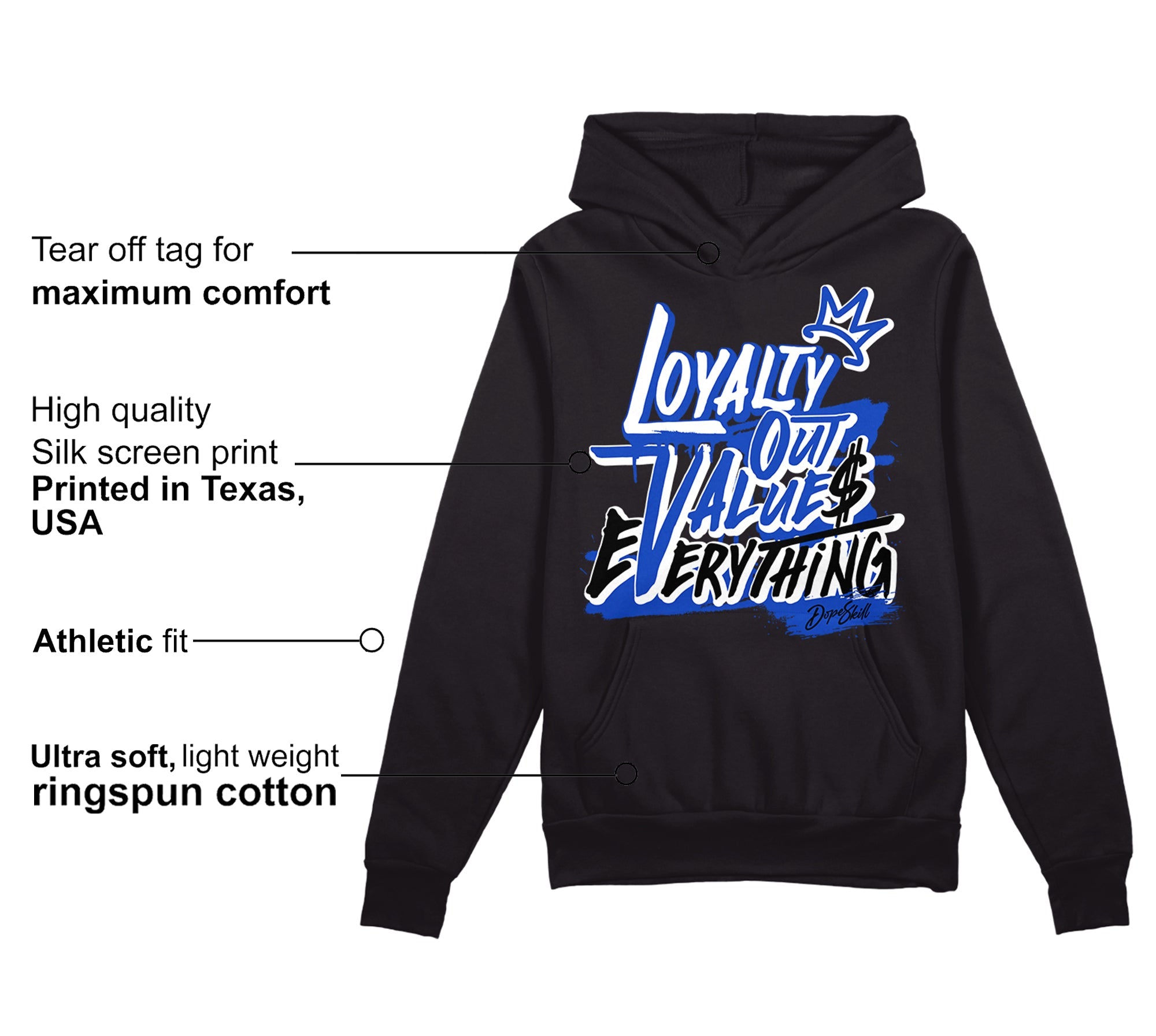 Hyper Royal 12s superstreetwear Hoodie Sweatshirt LOVE Graphic