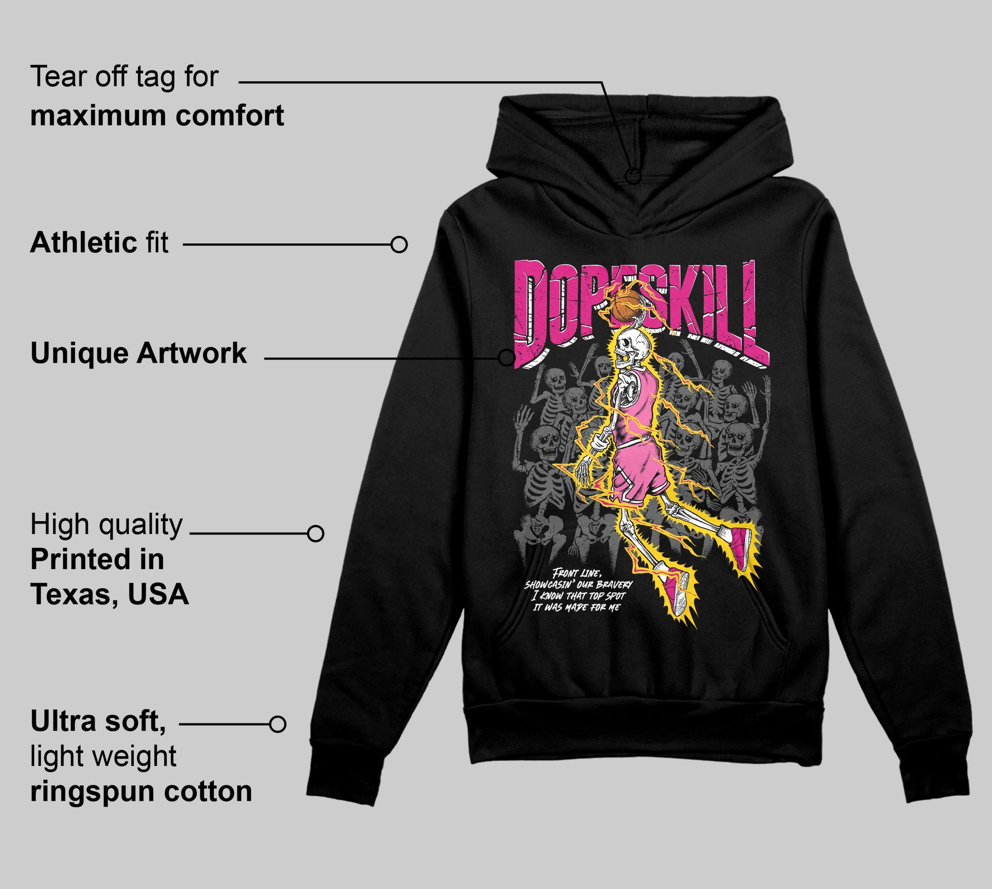 Rick RO Pink Leather Sneakers superstreetwear Hoodie Sweatshirt Thunder Dunk Graphic