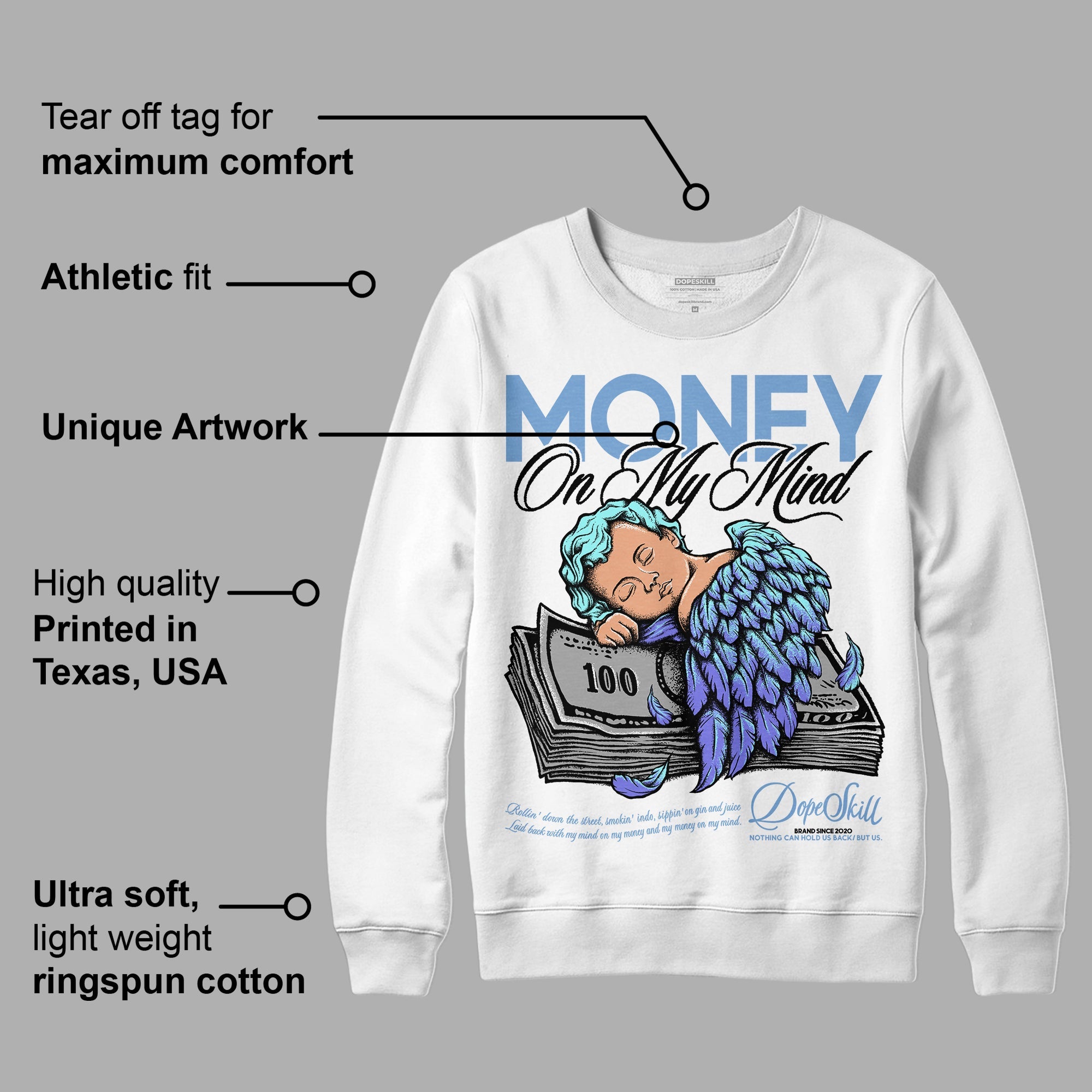 University Blue Collection superstreetwear Sweatshirt MOMM Graphic