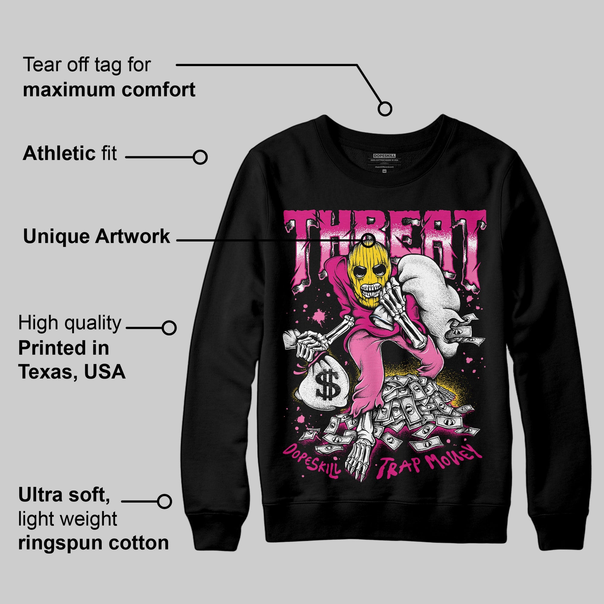 Rick RO Pink Leather Sneakers superstreetwear Sweatshirt Threat Graphic