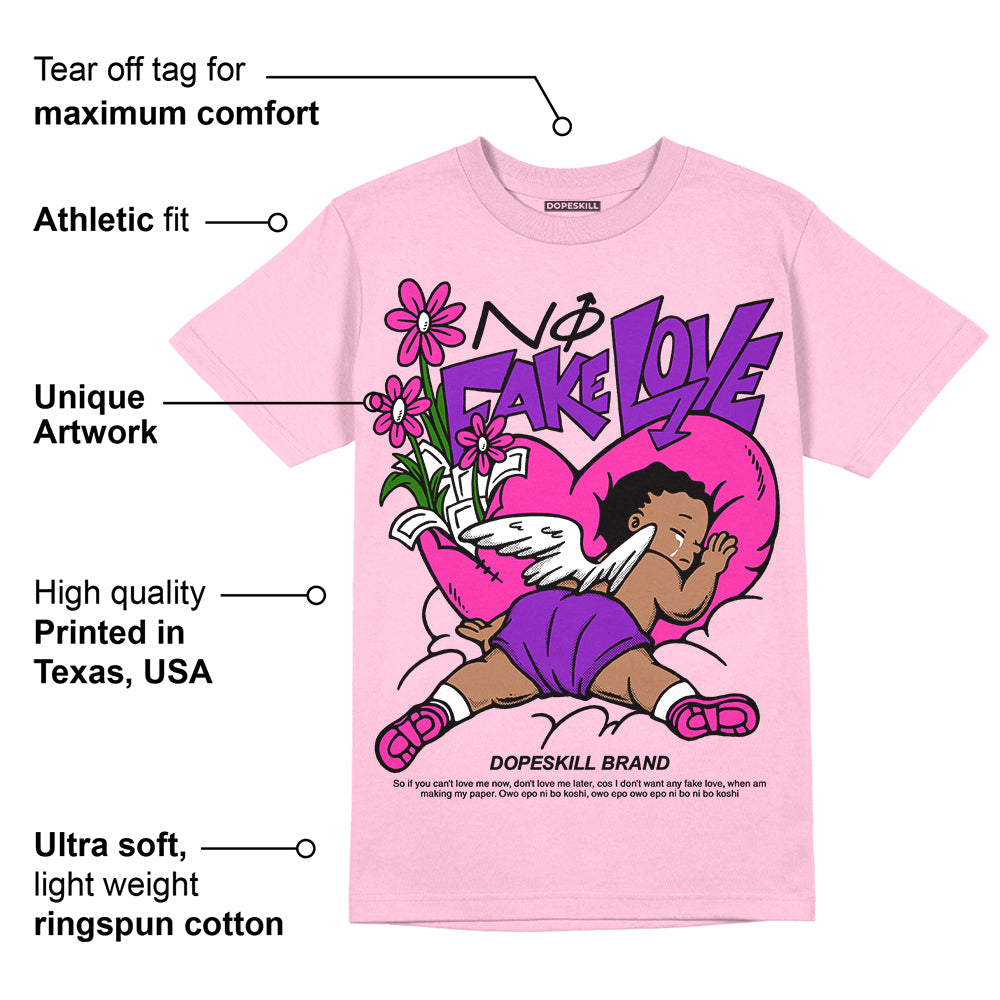 Pink Collection superstreetwear Pink T-shirt No Fake Love Graphic
