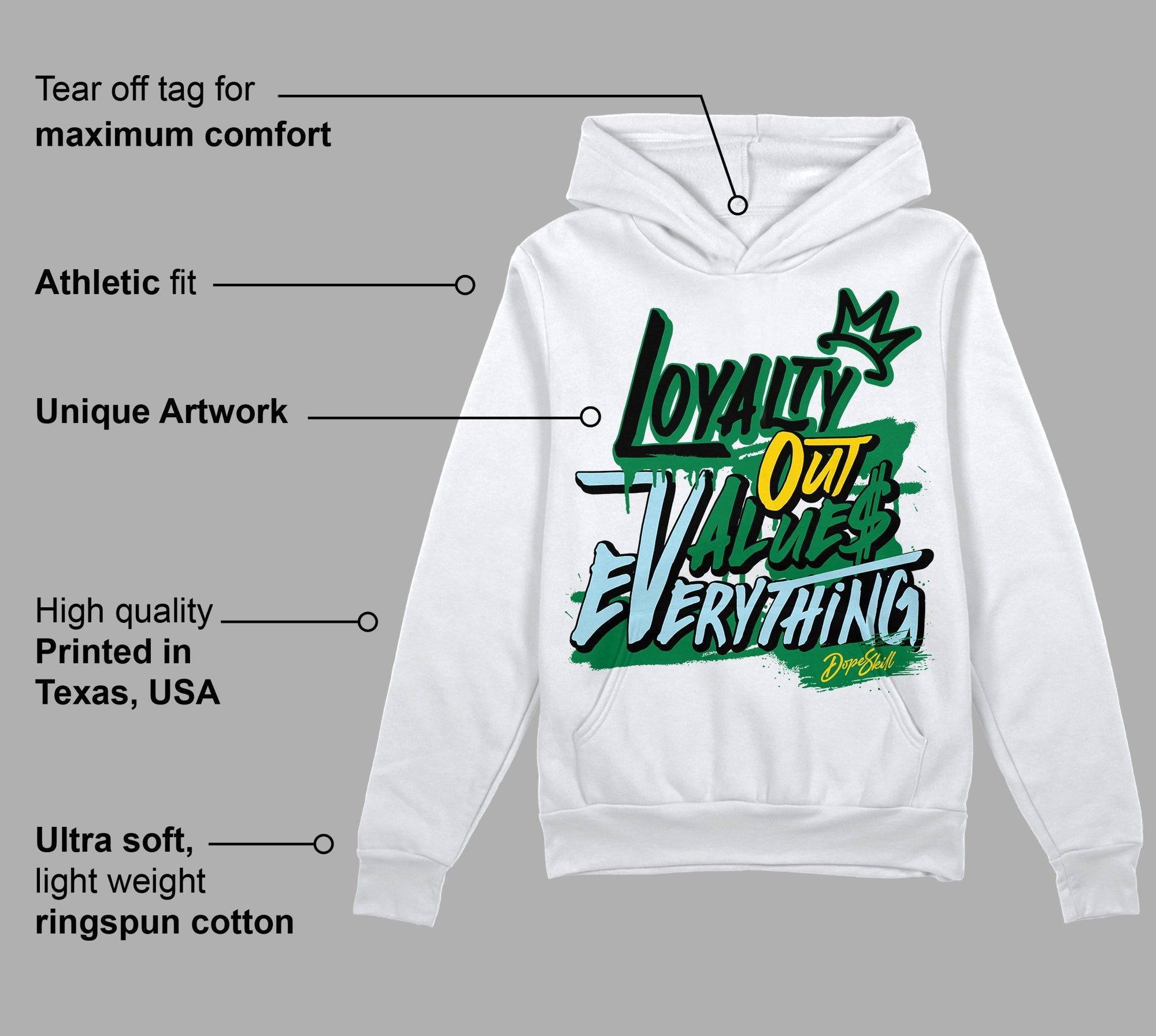 Lucky Green 5s superstreetwear Hoodie Sweatshirt LOVE Graphic
