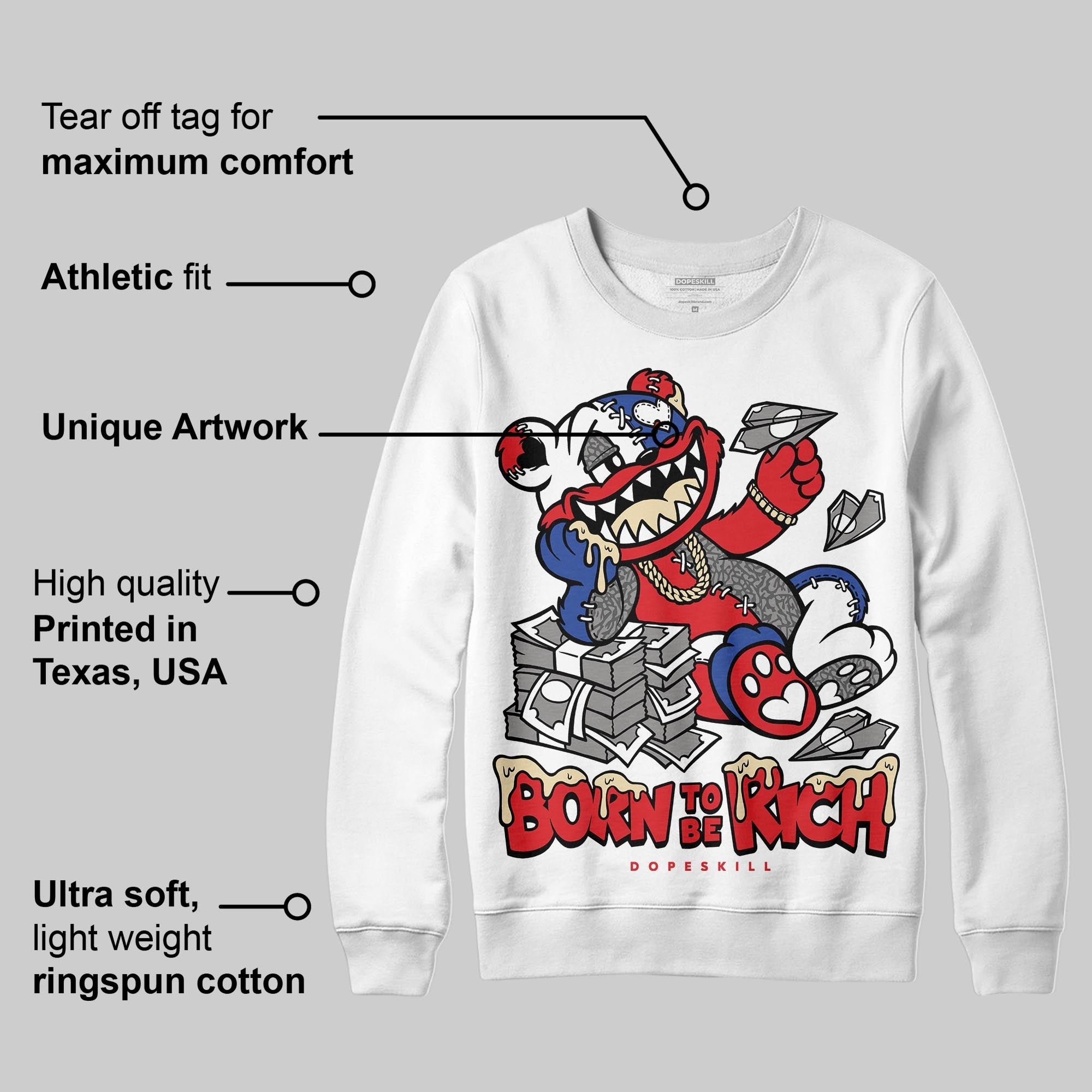 Seoul 2.0 3s superstreetwear Sweatshirt Born To Be Rich Graphic