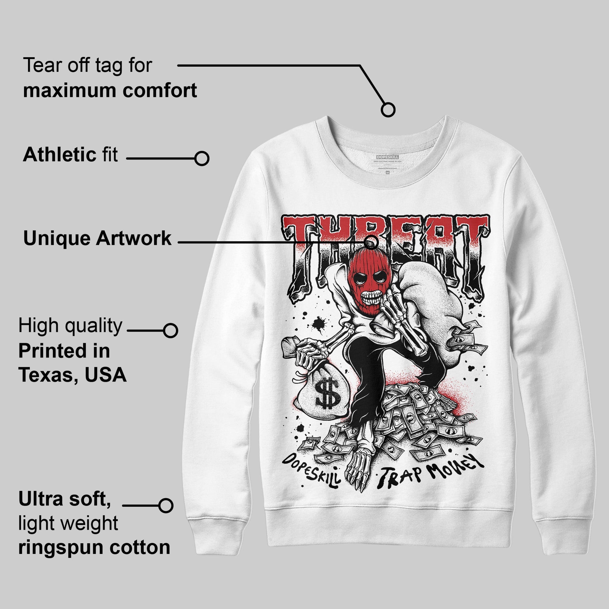 Bred 11s superstreetwear Sweatshirt Threat Graphic