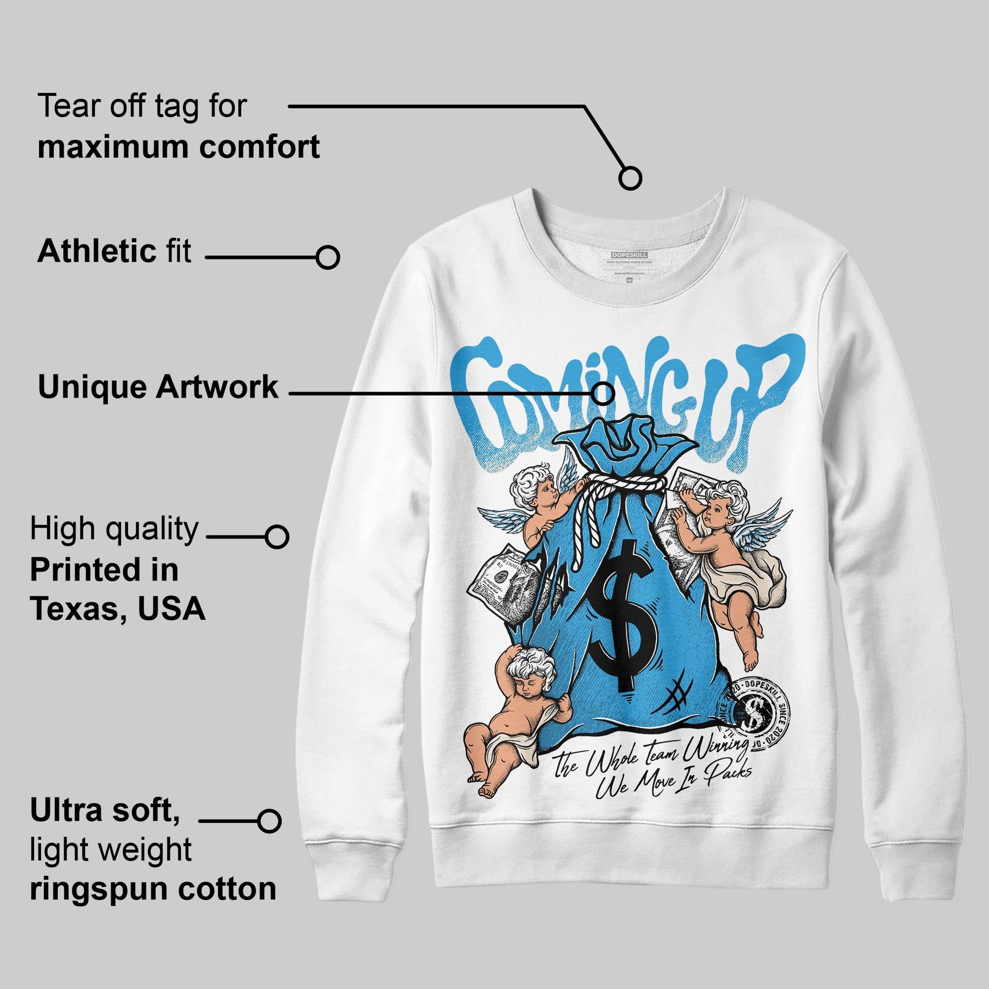 UNC Reimagined 1s superstreetwear Sweatshirt Money Bag Coming Up Graphic