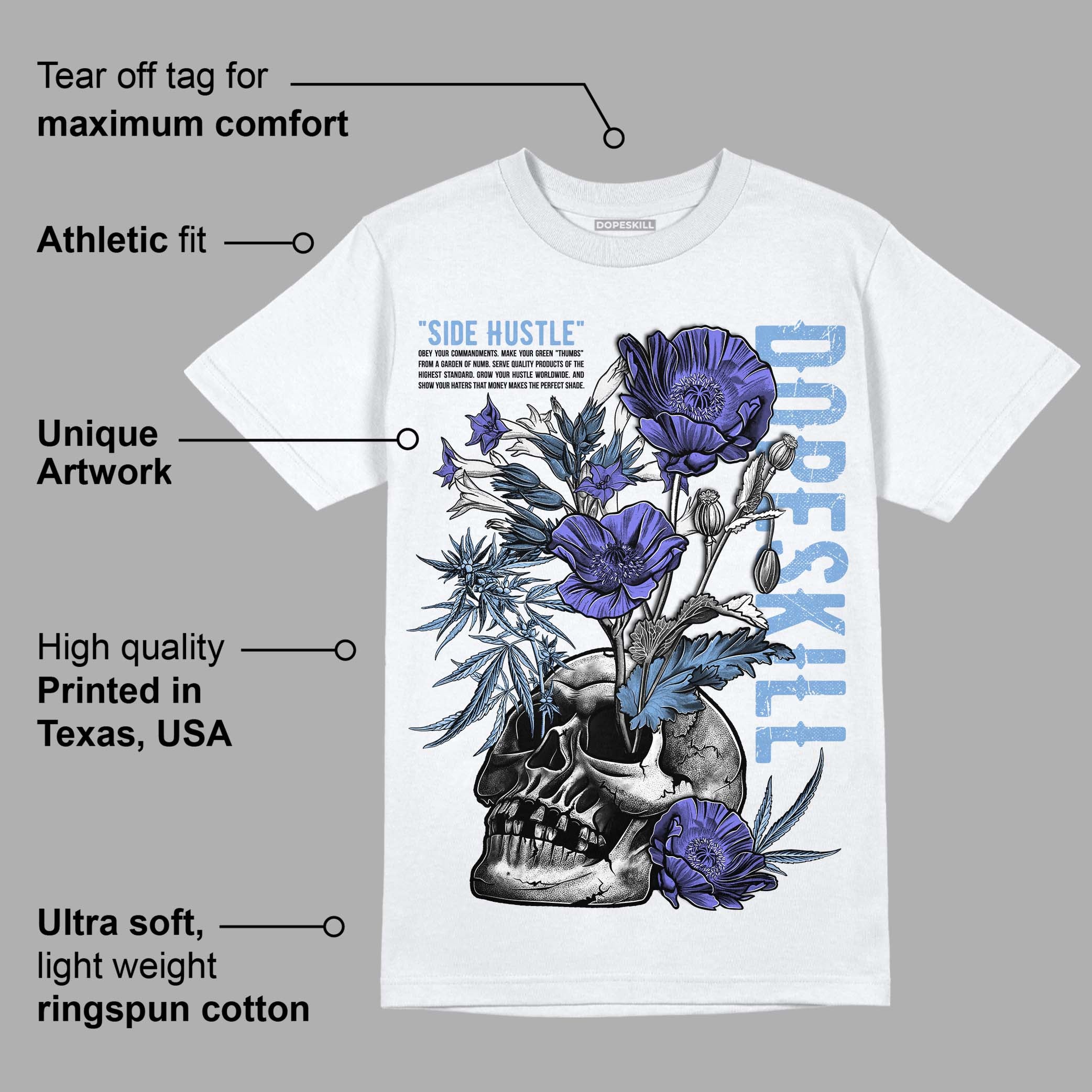 University Blue Collection superstreetwear T-Shirt Side Hustle Graphic