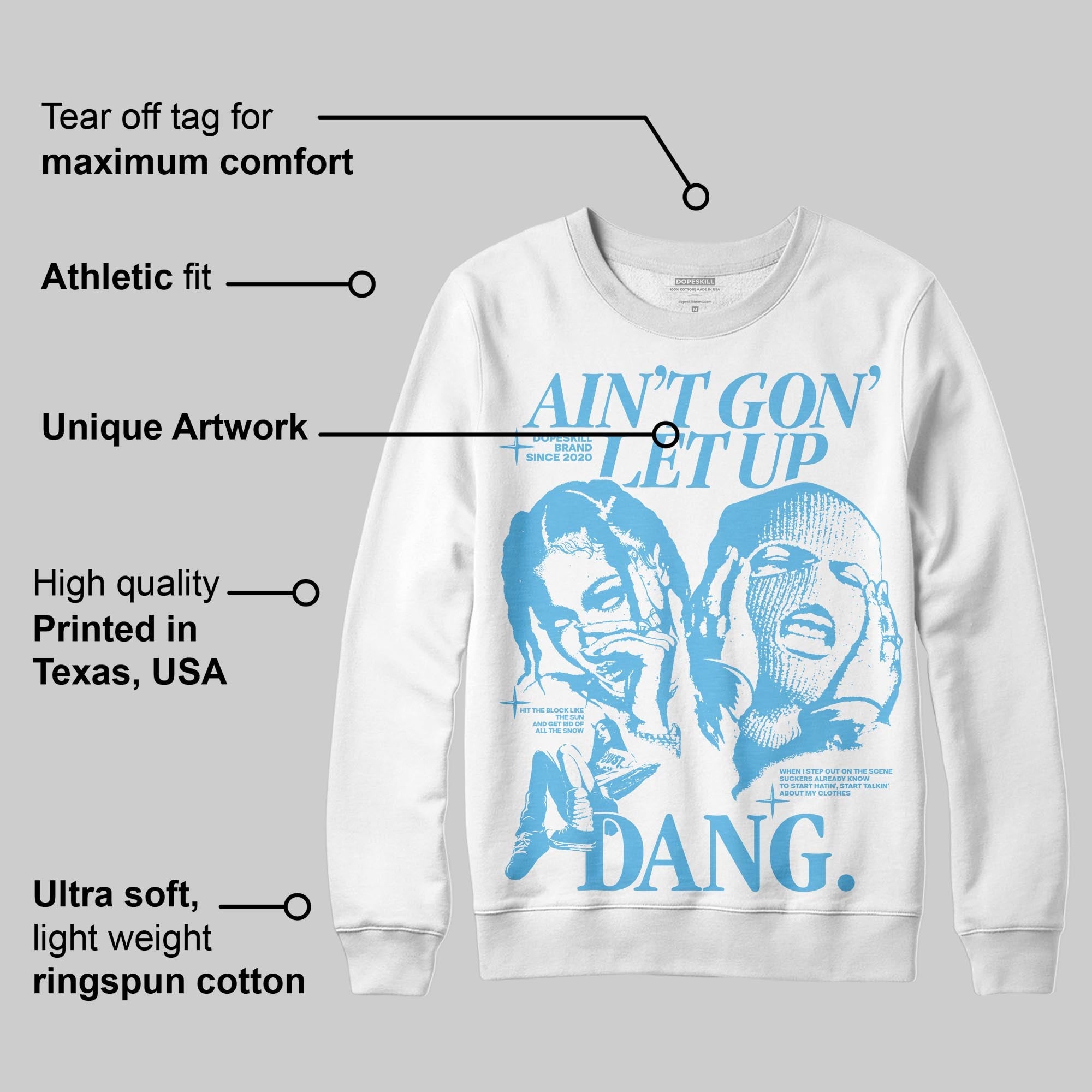 Legend Blue 11s superstreetwear Sweatshirt Ain't Gon' Let Up Graphic