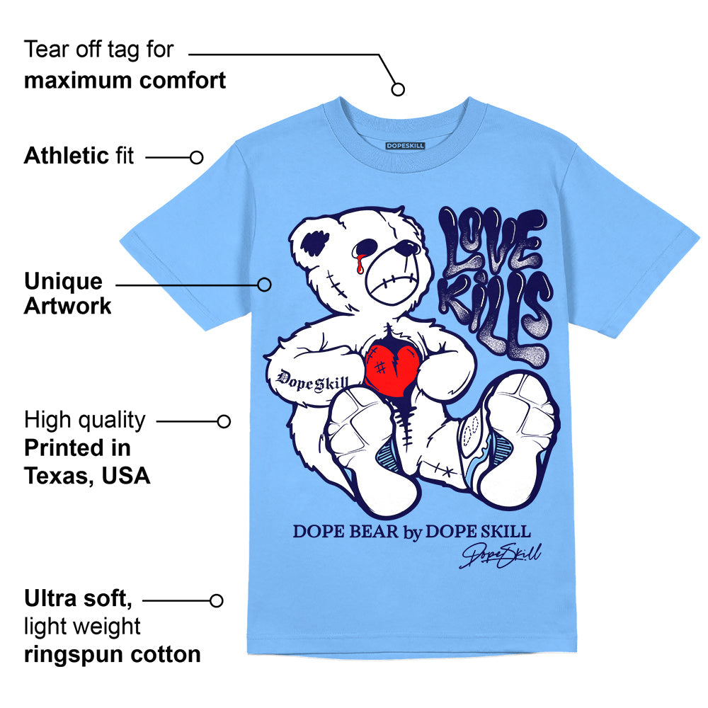 Powder Blue 9s superstreetwear Sky Blue T-shirt Love Kills Graphic
