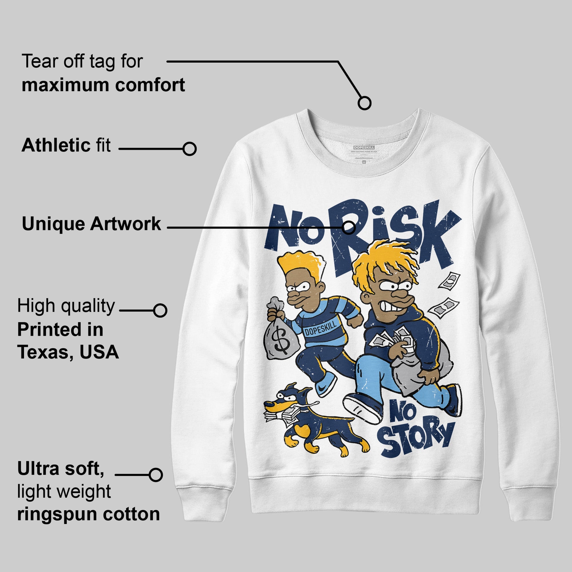 Retro Dunk From Above 4s superstreetwear Sweatshirt No Risk No Story Graphic