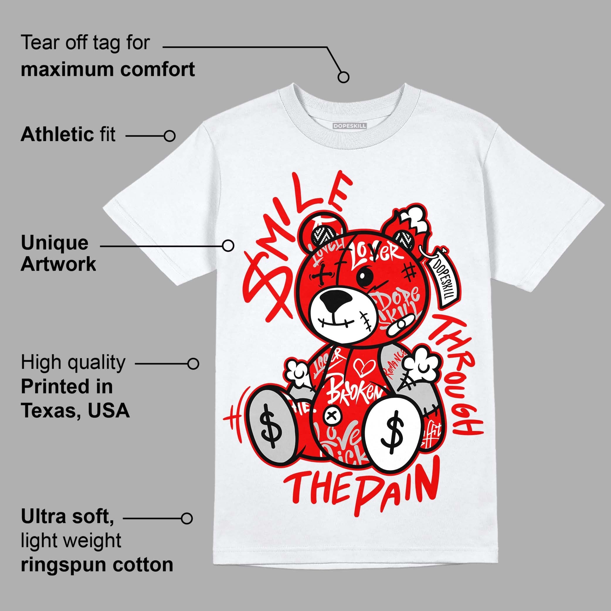 Cherry 12s superstreetwear T-Shirt Smile Through The Pain Graphic