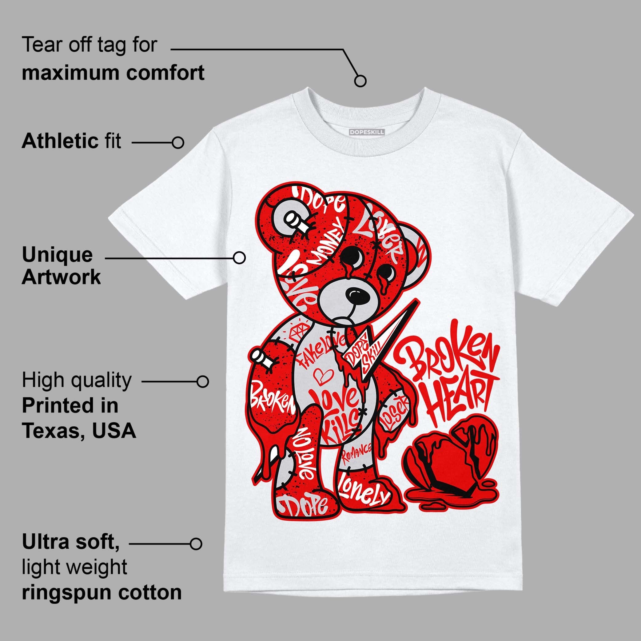 Red Cement 4S superstreetwear T-Shirt Broken Heart Graphic