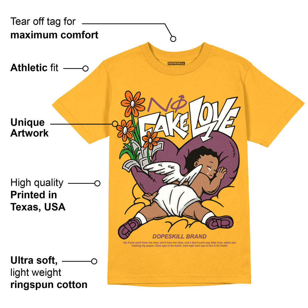 Brotherhood 1s High OG superstreetwear University Gold T-shirt No Fake Love Graphic