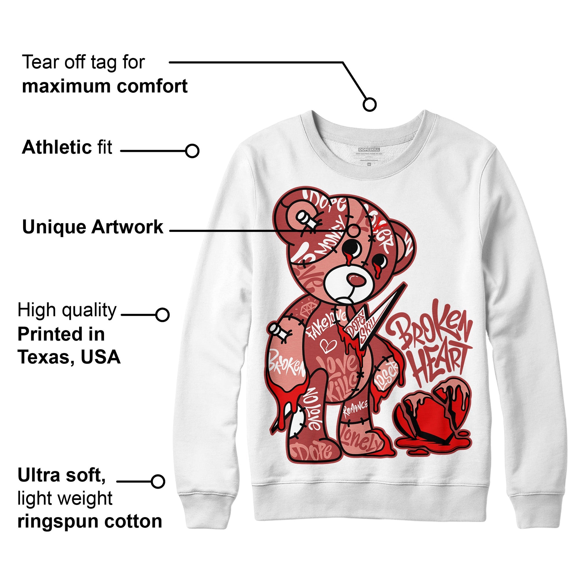 Dune Red 13s superstreetwear Sweatshirt Broken Heart Graphic