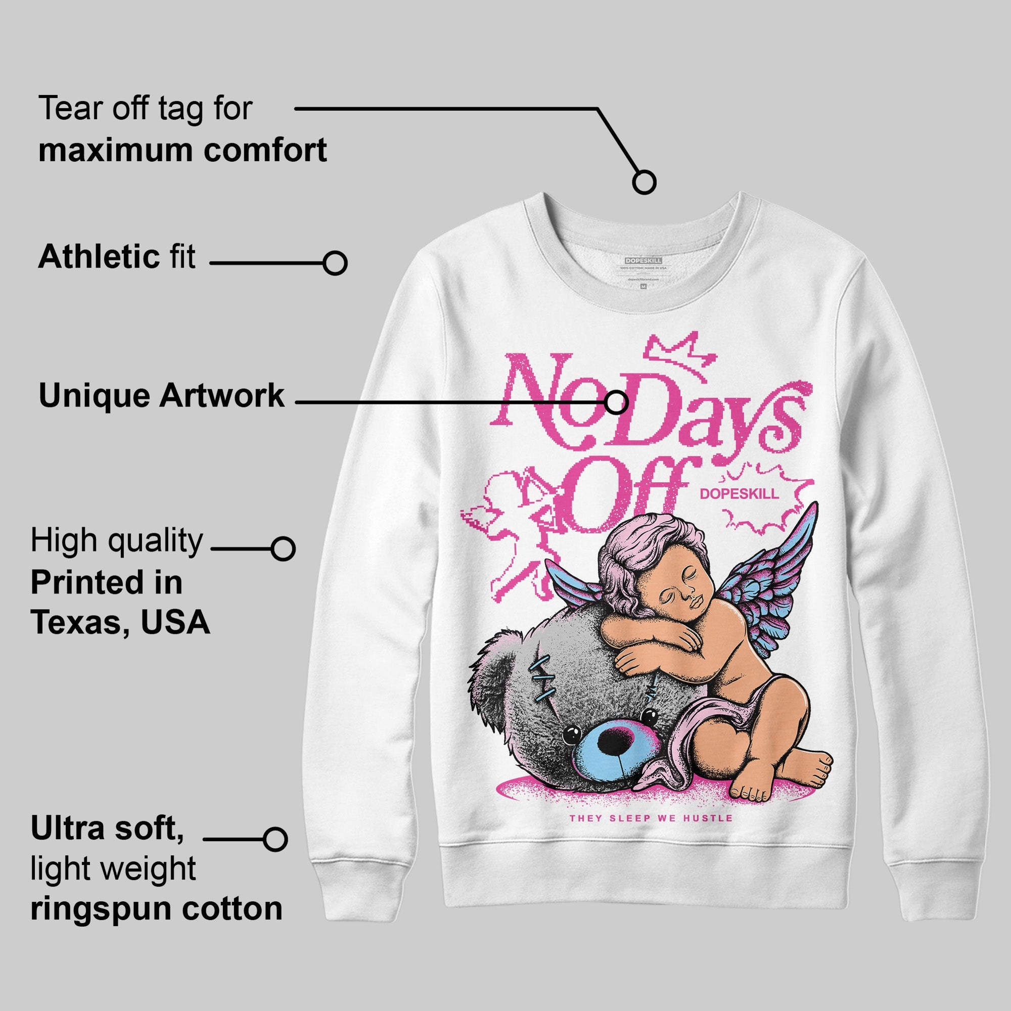 Doernbecher 6s superstreetwear Sweatshirt New No Days Off Graphic