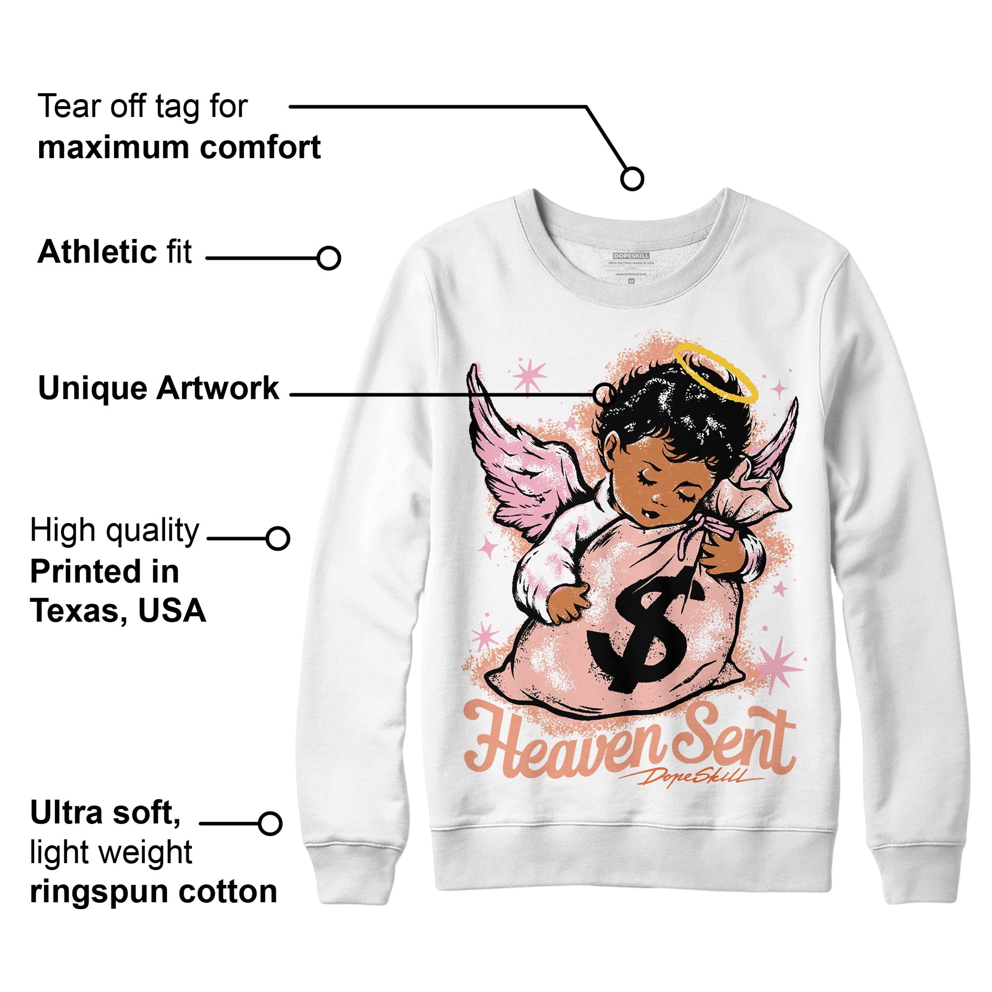 Legend Pink 11s superstreetwear Sweatshirt Heaven Sent Graphic