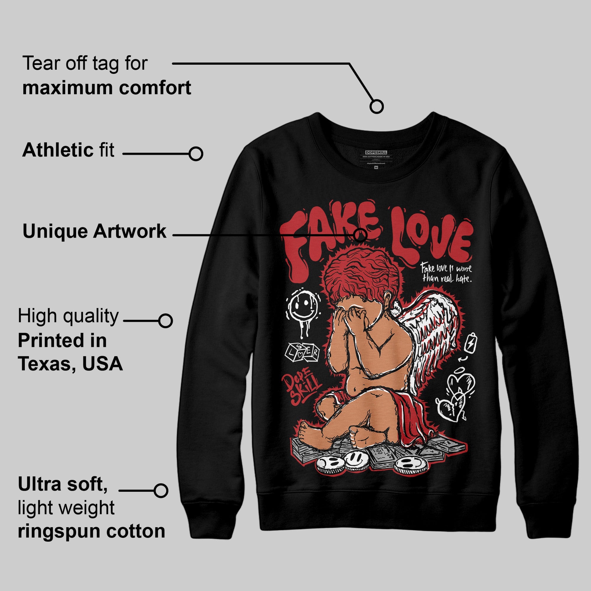 Black Toe Reimagined 1s superstreetwear Sweatshirt False Love Graphic