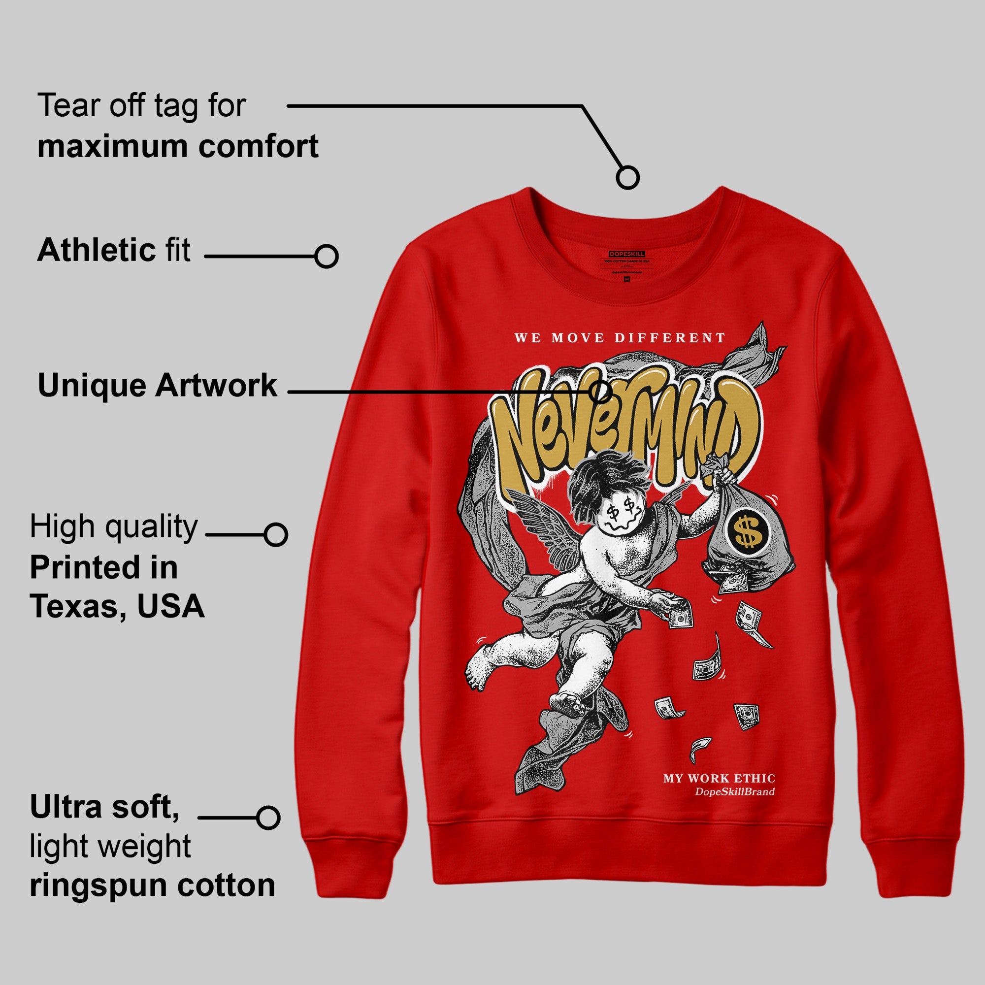 Bred Velvet 11s superstreetwear Red Sweatshirt Nevermind Graphic