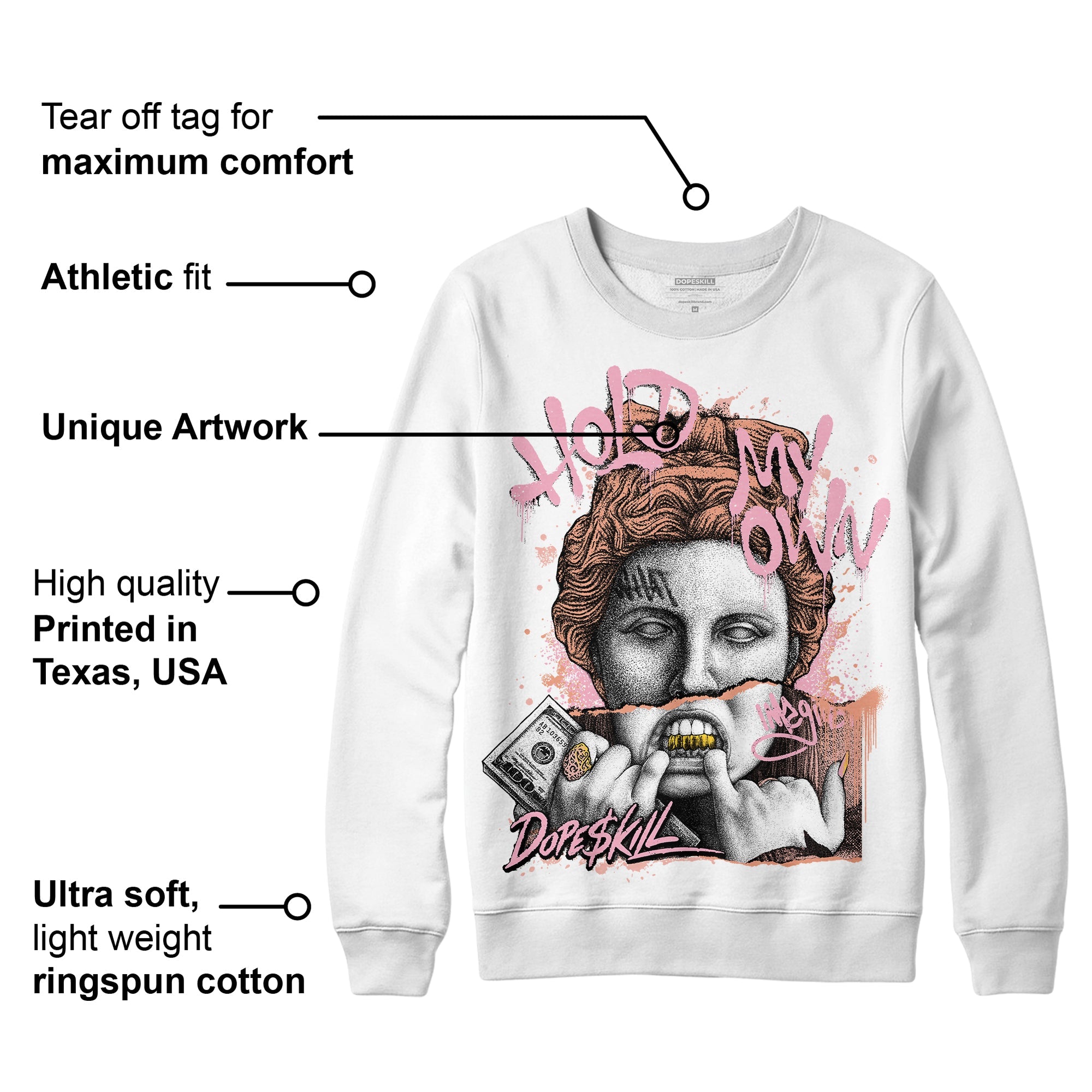 Legend Pink 11s superstreetwear Sweatshirt Hold My Own Graphic