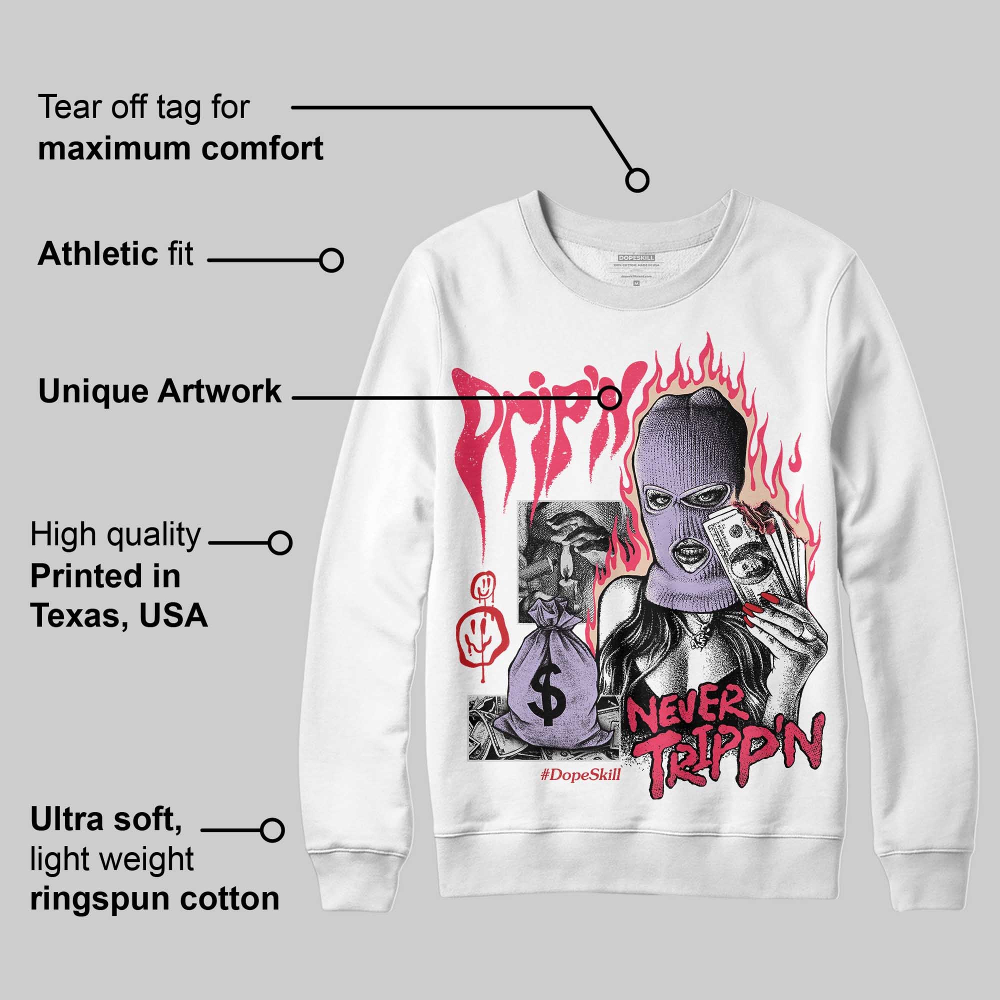 Peanut Butter Jelly 5s superstreetwear Sweatshirt Drip'n Never Tripp'n Graphic