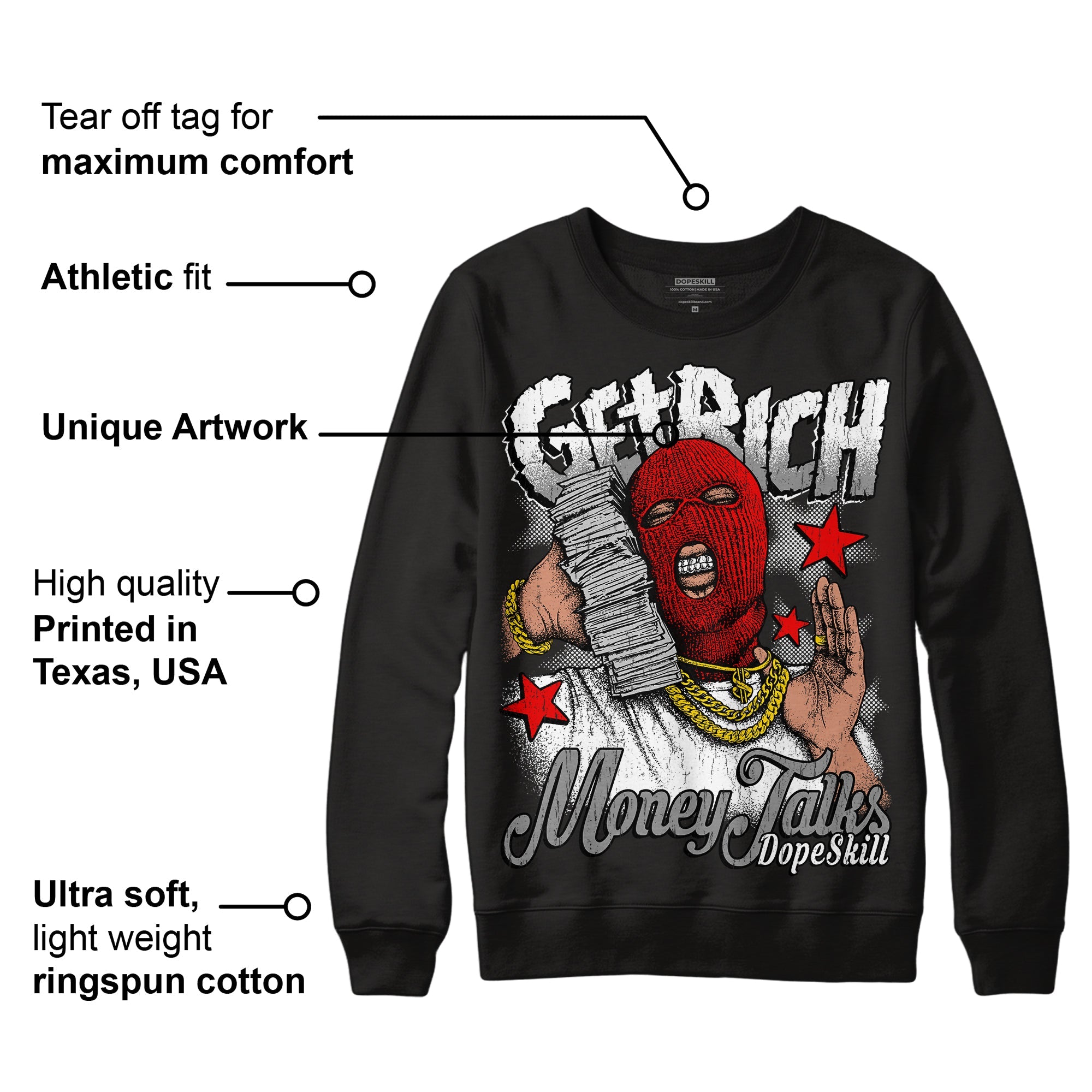 Dunk Low Panda White Black superstreetwear Sweatshirt Get Rich Graphic