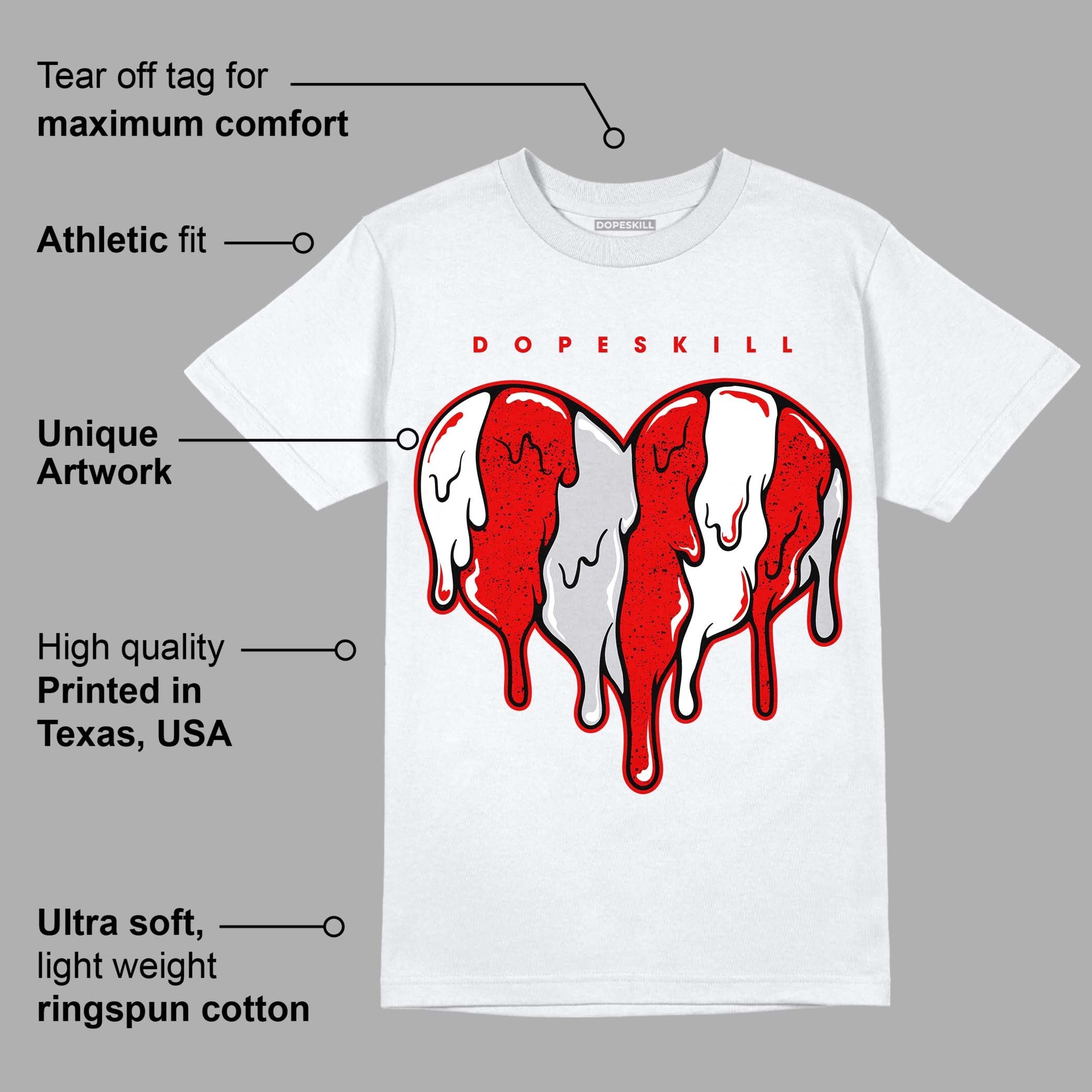 Red Cement 4S superstreetwear T-Shirt Slime Drip Heart Graphic
