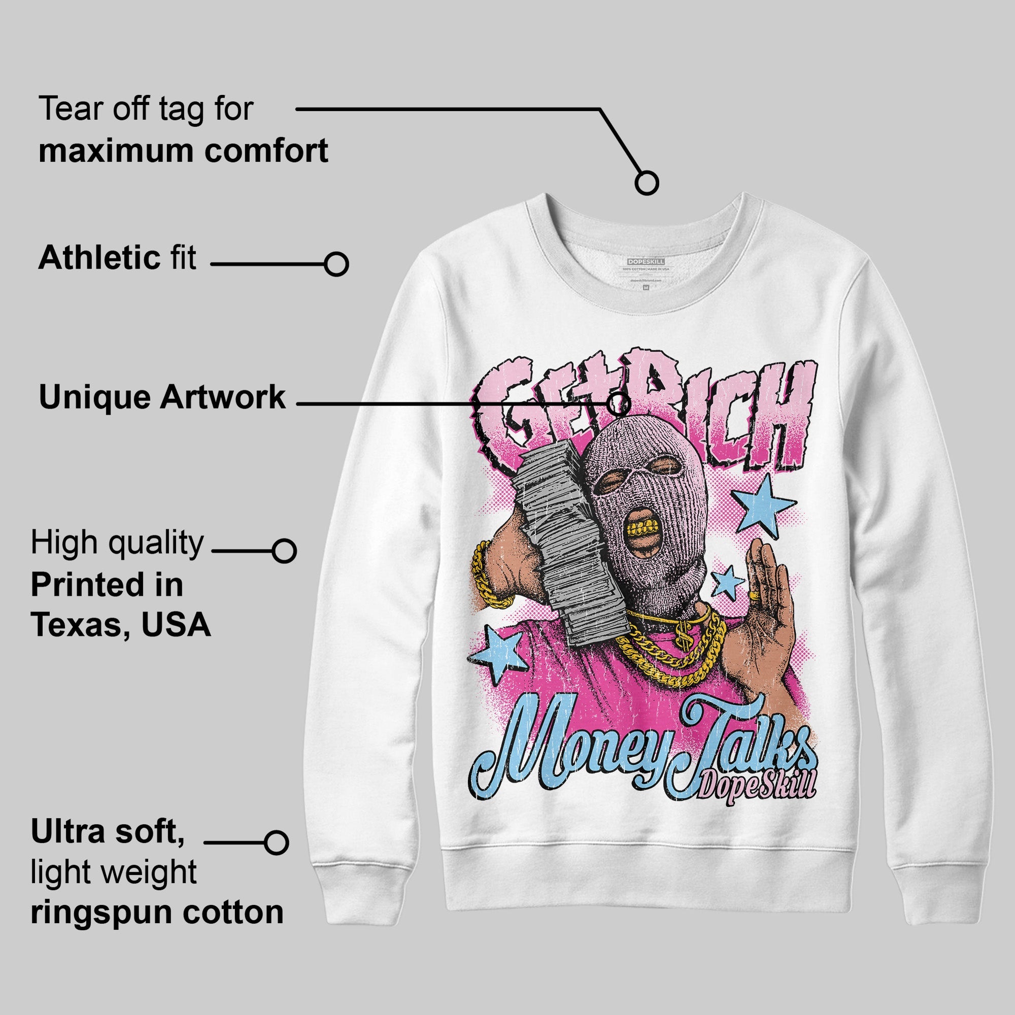 Doernbecher 6s superstreetwear Sweatshirt Get Rich Graphic