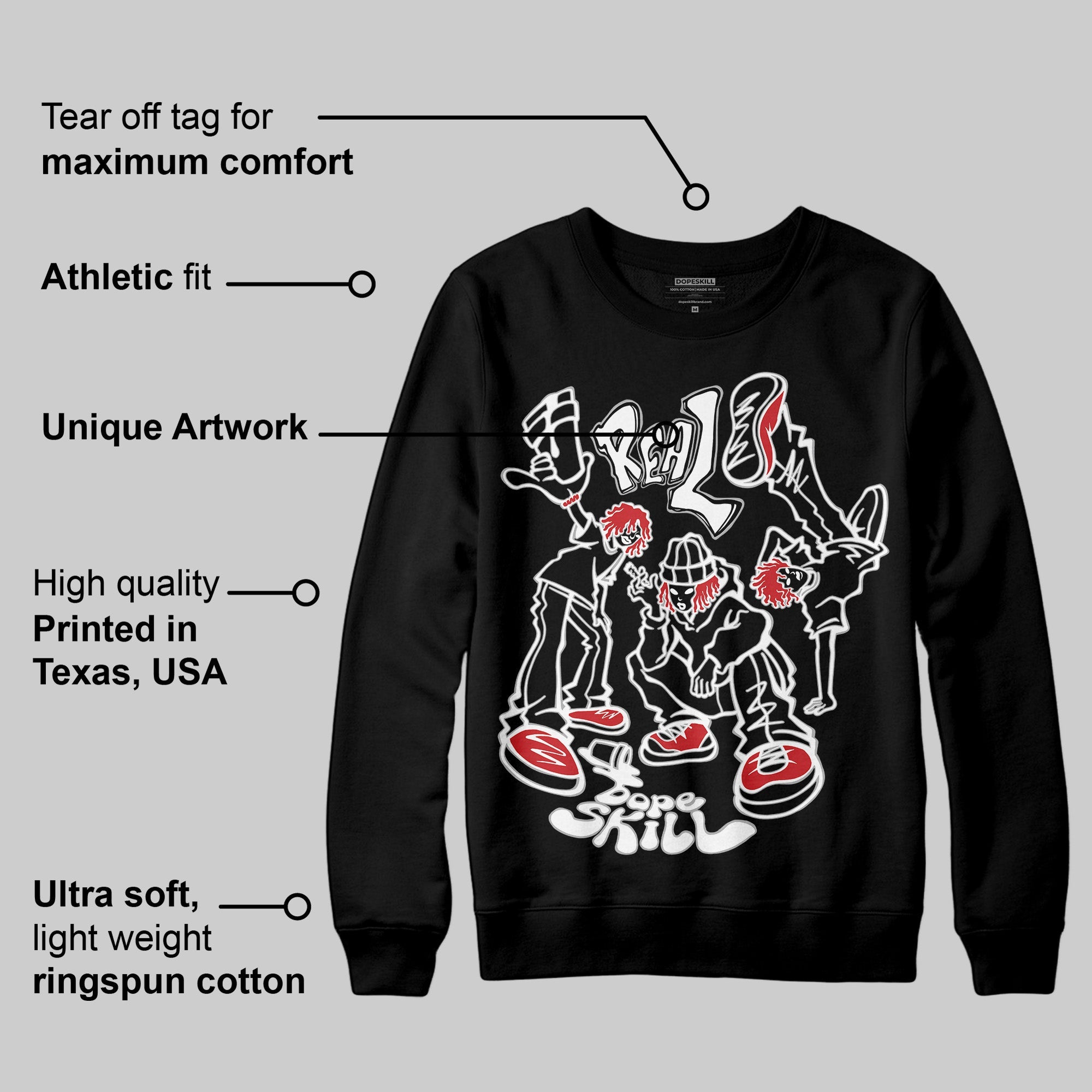 Black Cement 3s superstreetwear Sweatshirt Real Y2K Players Graphic