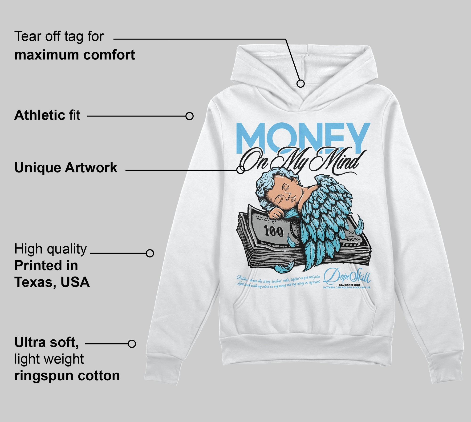 Legend Blue 11s superstreetwear Hoodie Sweatshirt MOMM Graphic